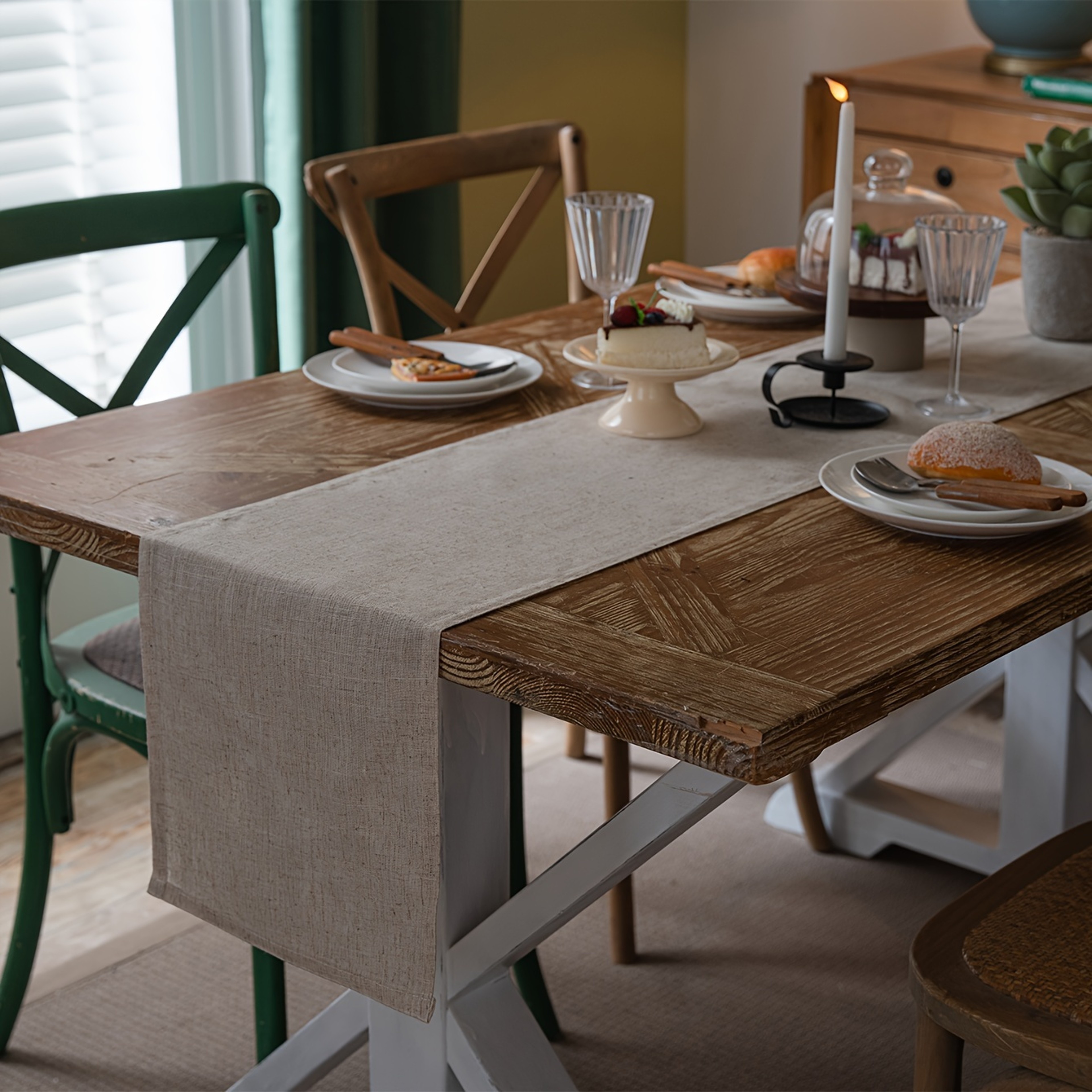 Elegant Linen Table Runner Wabi Sabi Dining Table Decor For Home  Restaurant 0