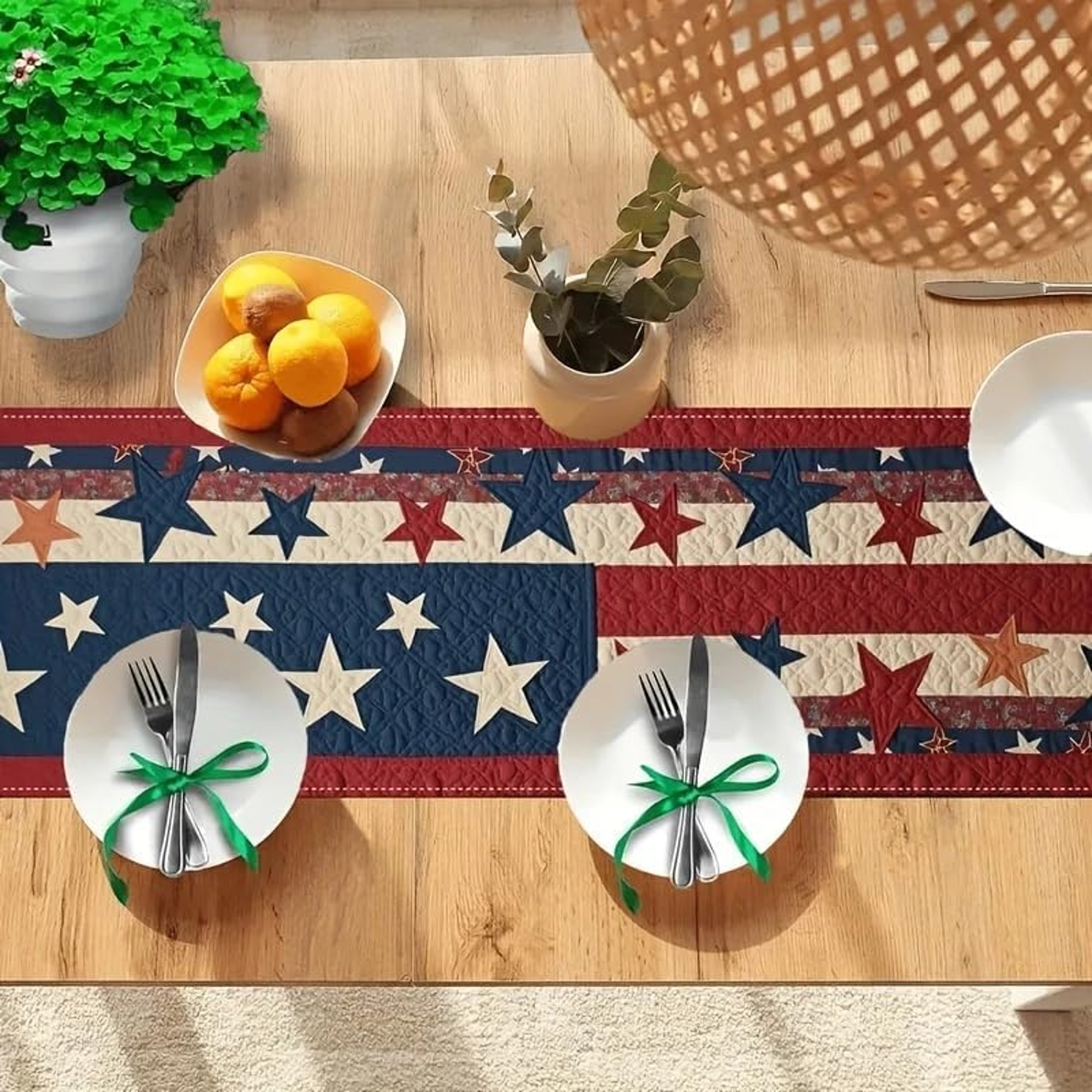 Patriotic Independence Day Table Runner For Kitchen  Party Decor 1