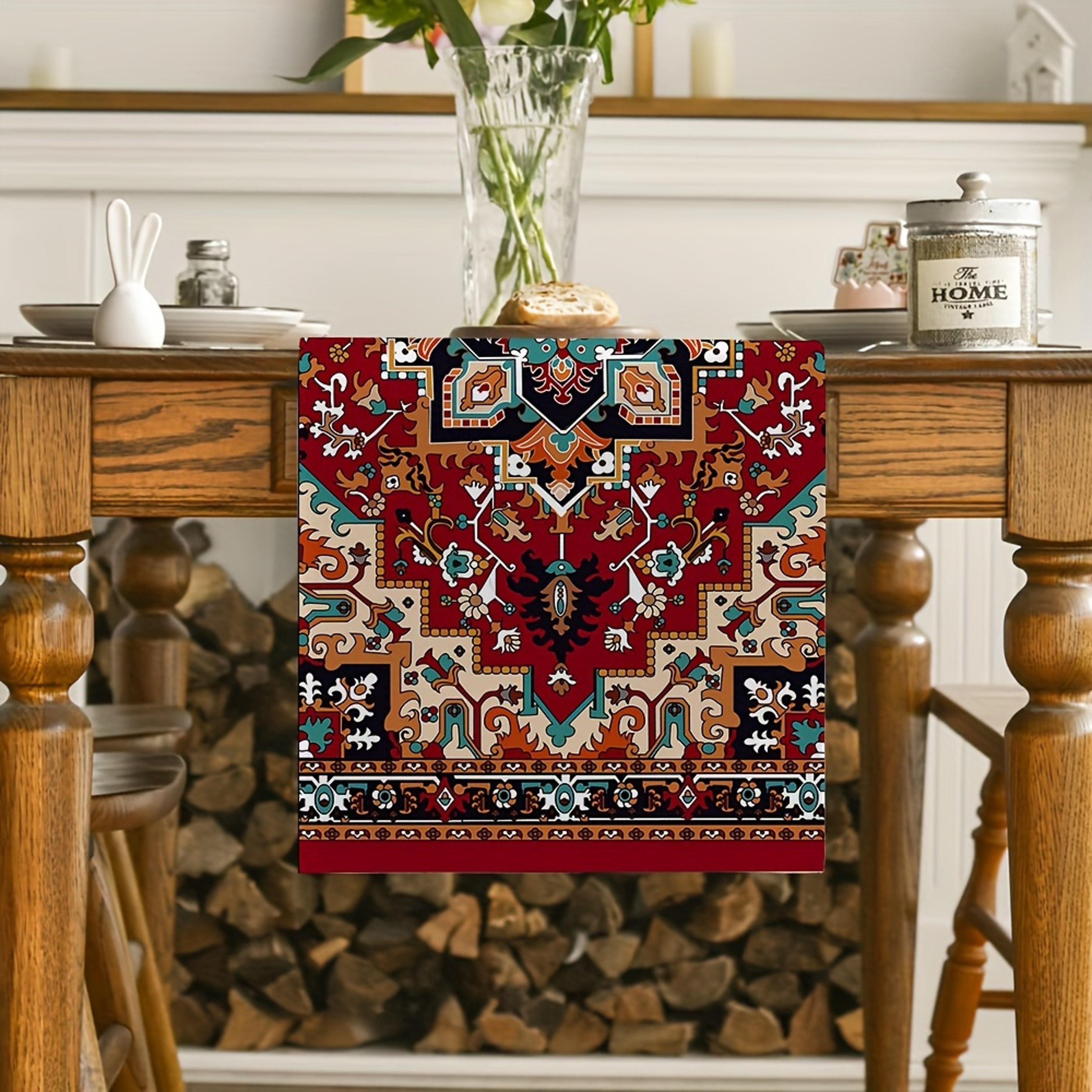 Rustic Persian Farmhouse Linen Table Runner for Dining & Holiday Decor – view 2