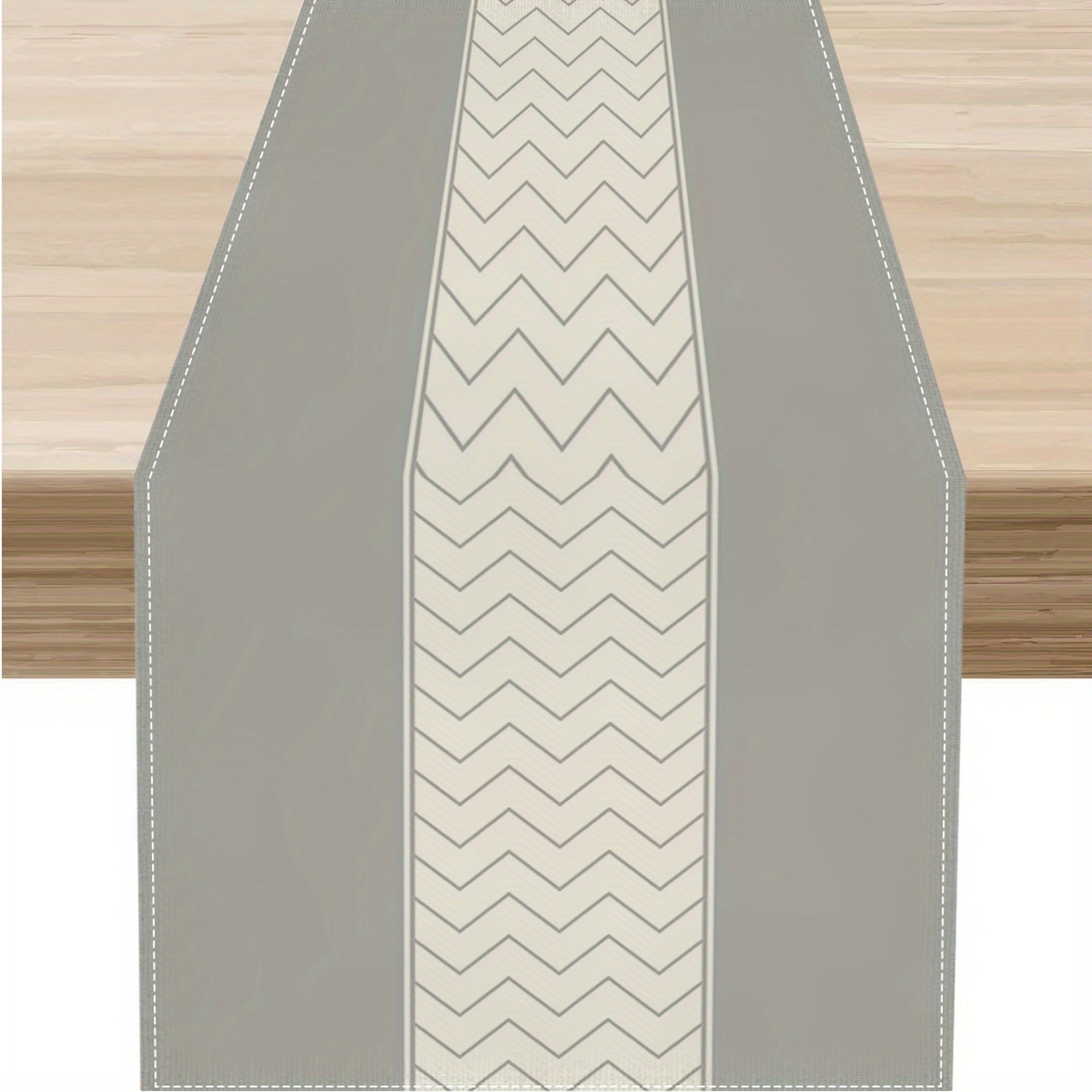 Modern Chevron Linen Table Runner Stylish Dining  Holiday Table Decor 5