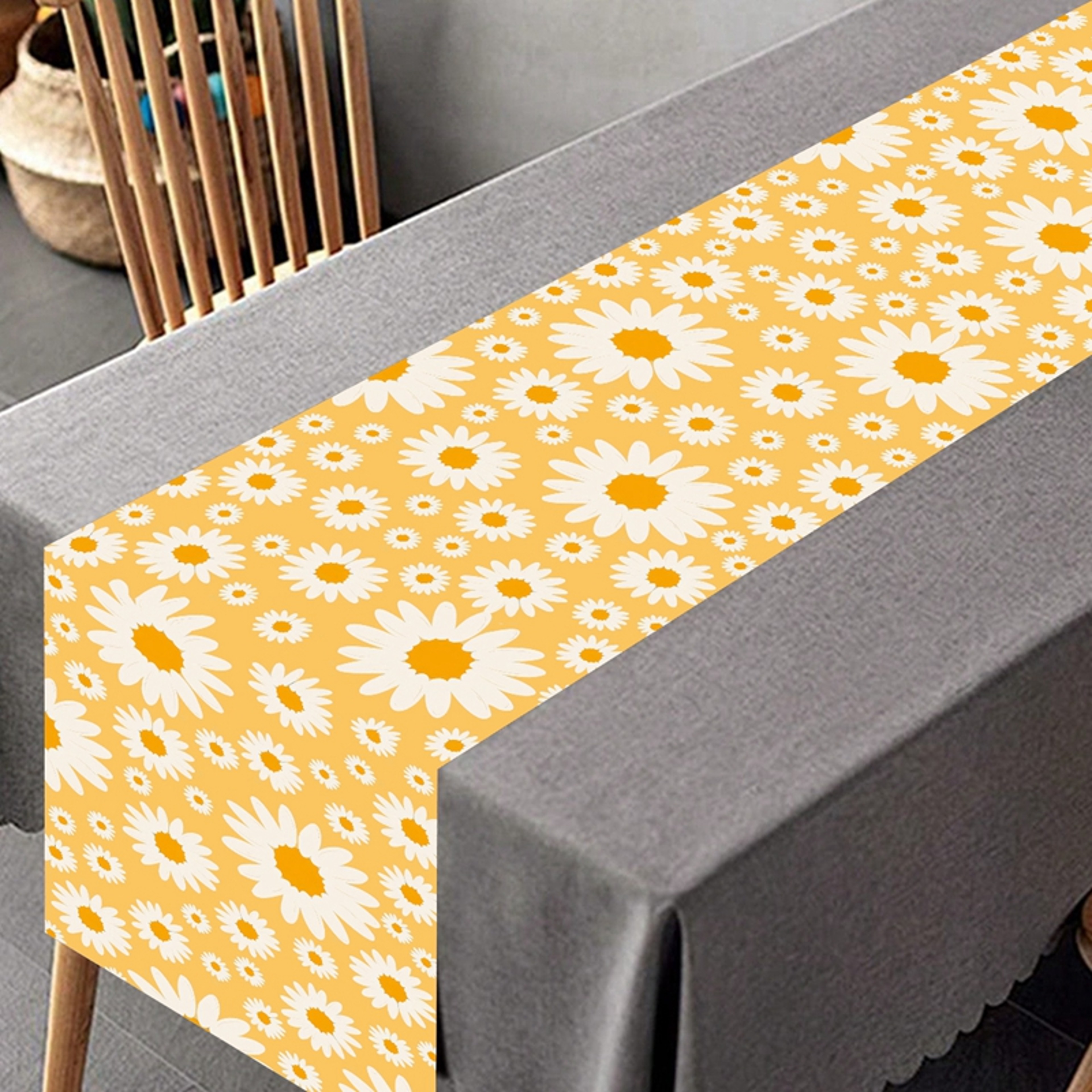 Daisy Table Runner For First Birthday And Baby Shower Party Decor 0