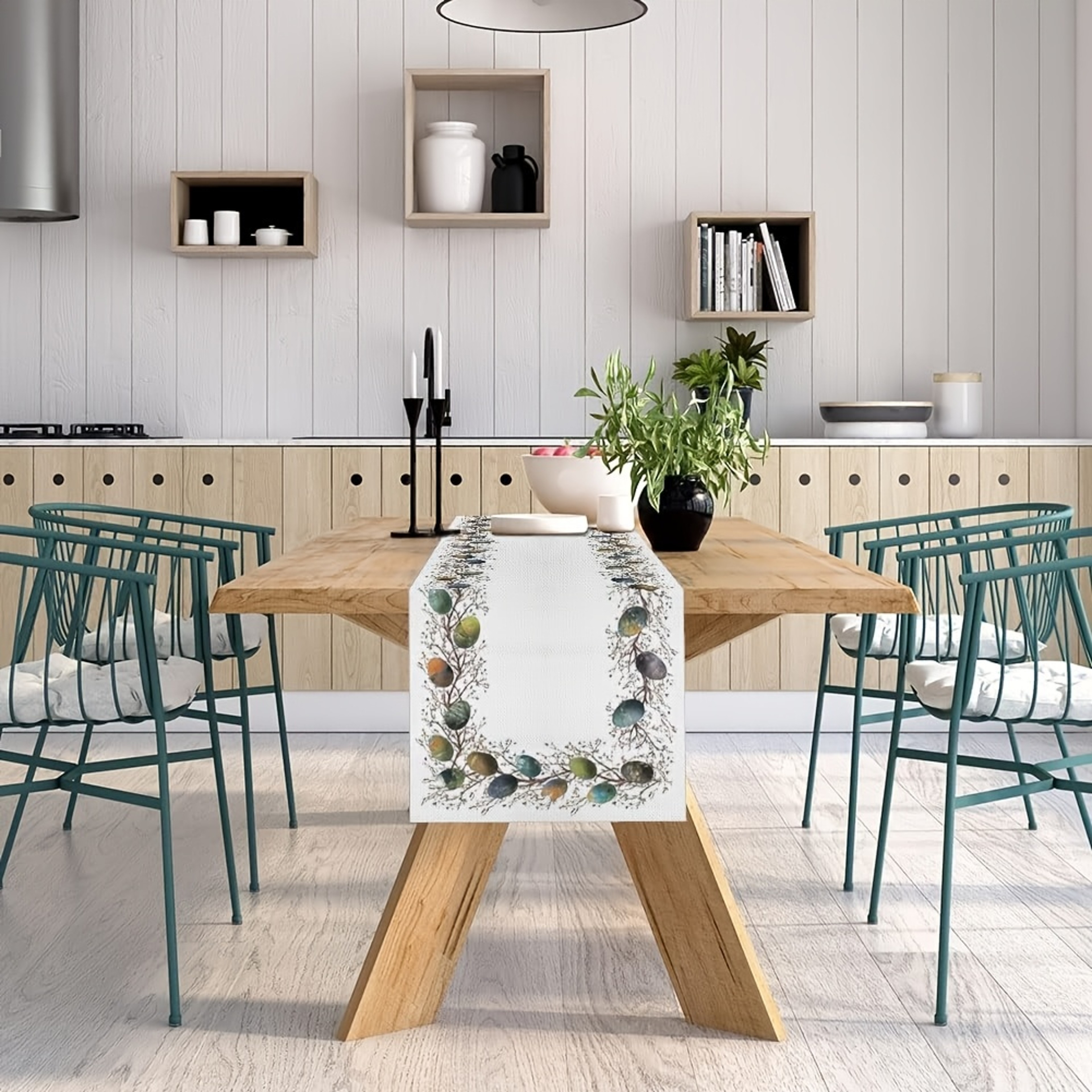 Boho Easter Egg Branch Table Runner For Natural Spring Dining Decor 2