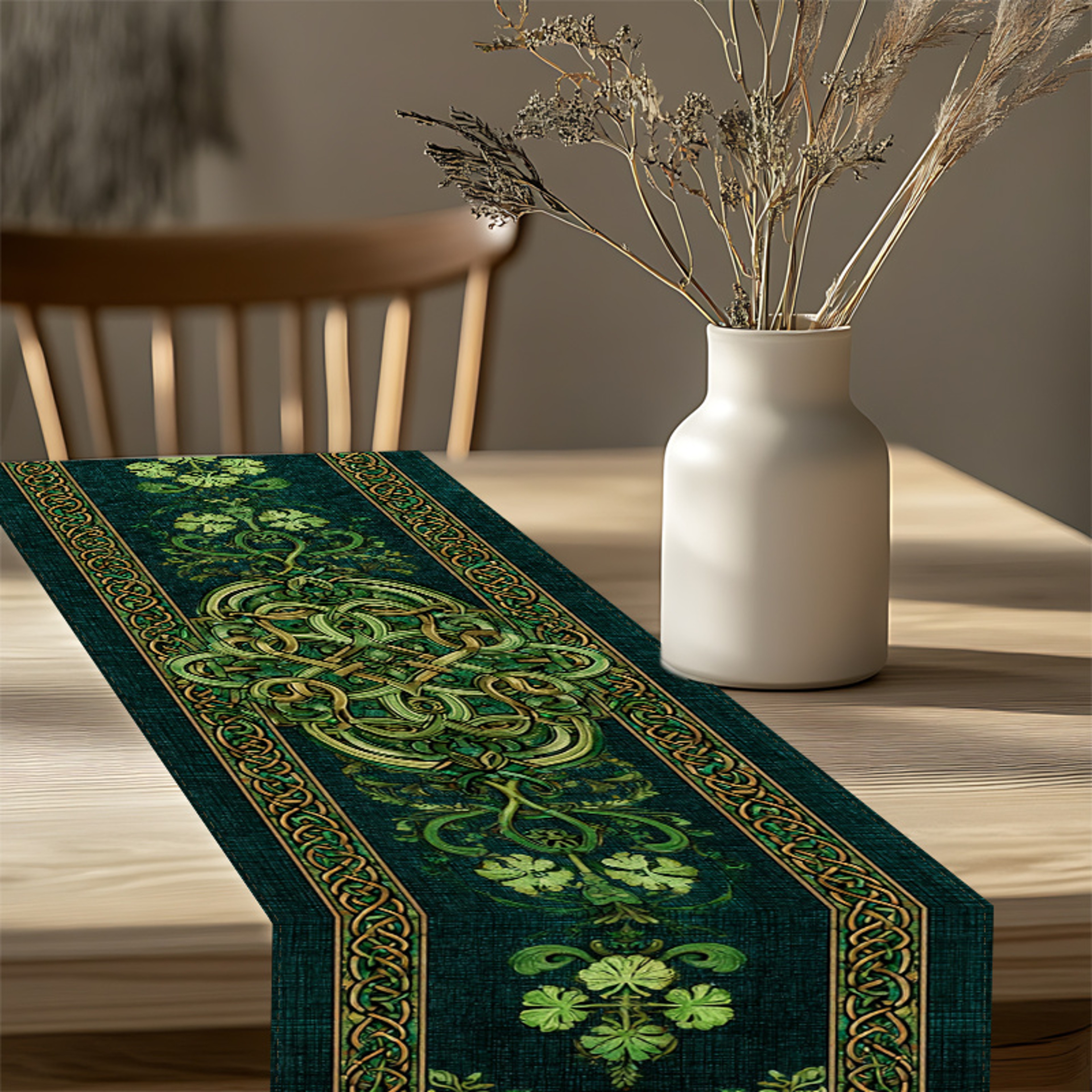 Celtic Clover Table Runner for Irish Table Decor – view 5