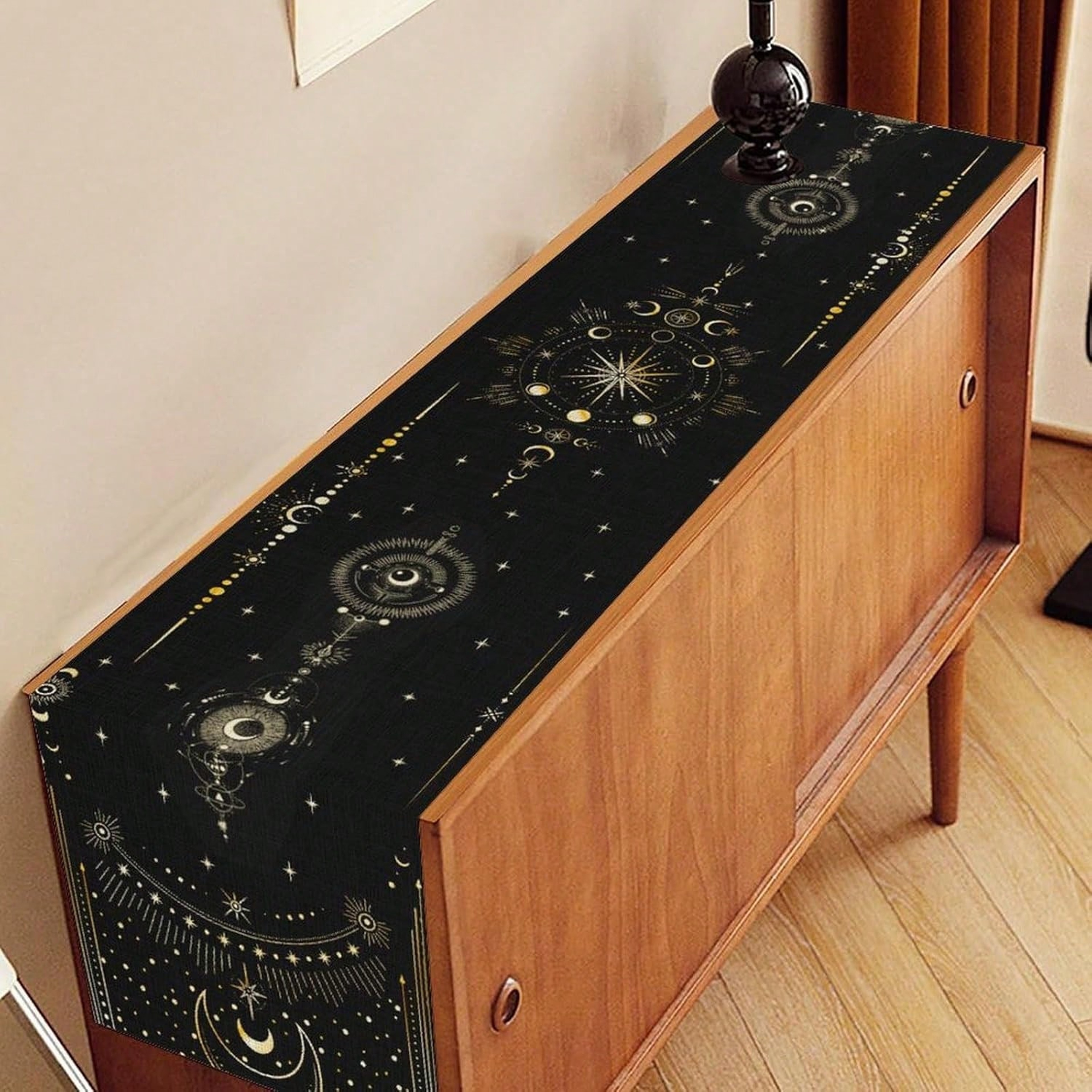 Ramadan Mystical Astrology Linen Table Runner For Elegant Dining Decor 2
