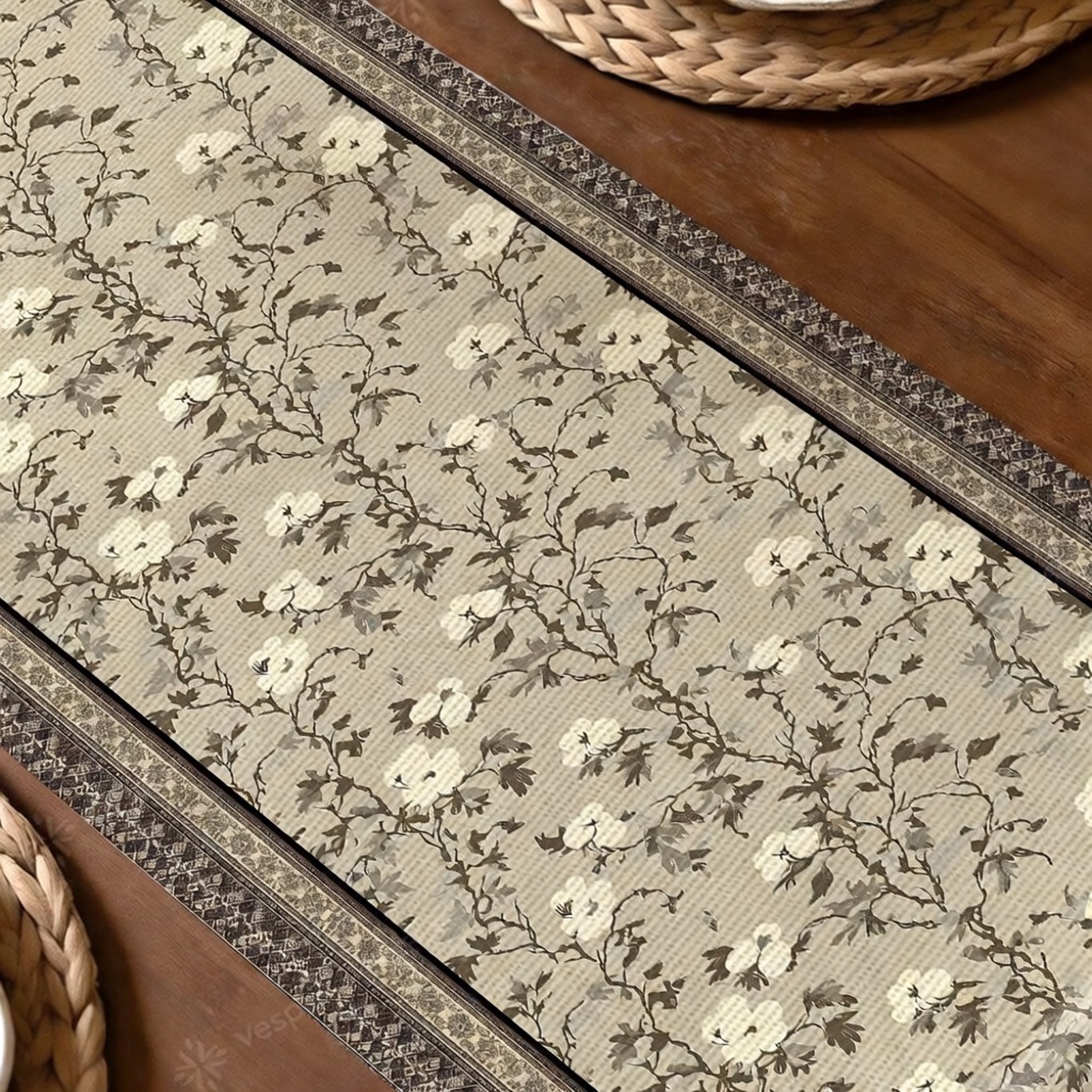 Spring Floral Table Runner For Rustic Farmhouse Dining Decor 4