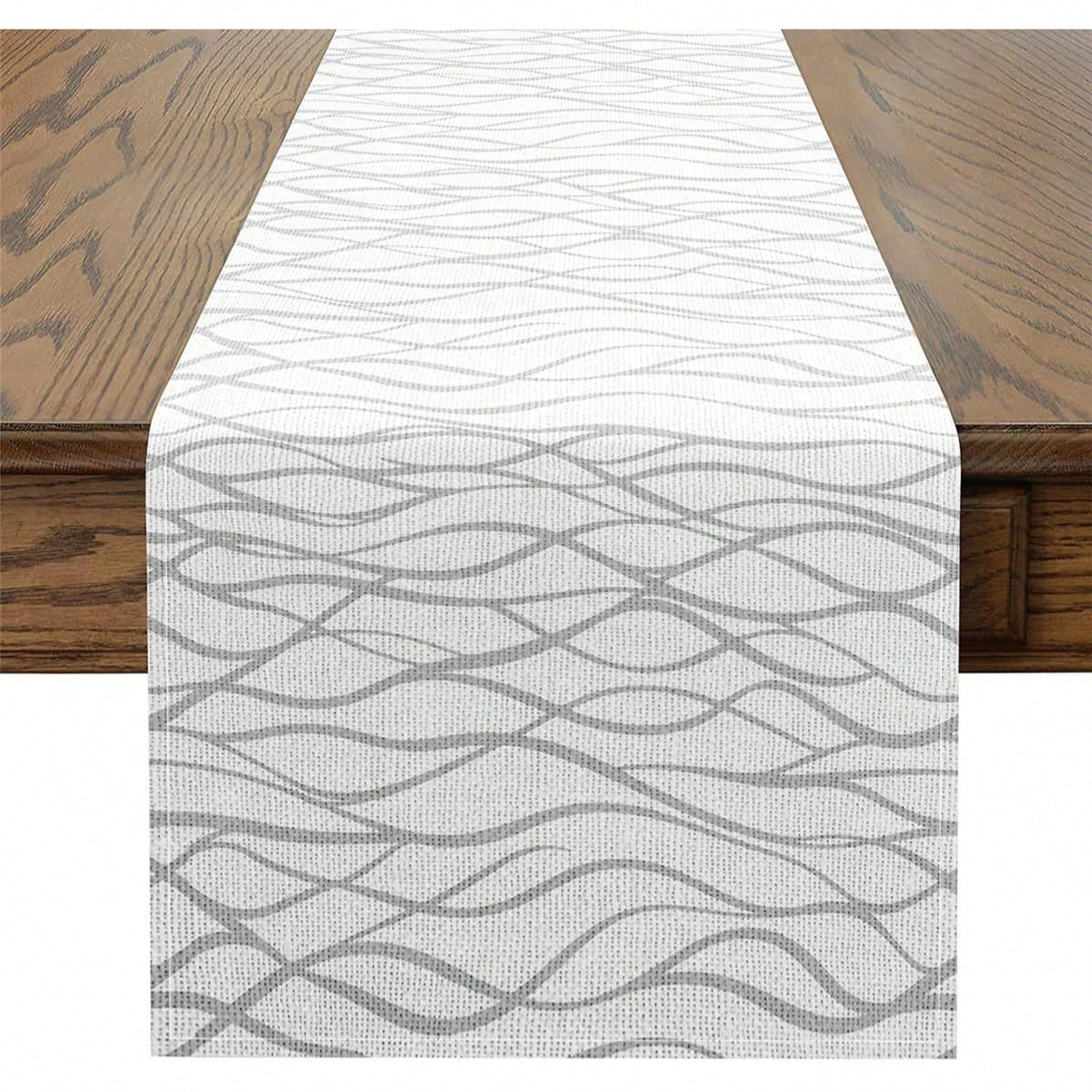 Modern Gray Geometric Table Runner for Dining, Kitchen & Party Decor – view 4