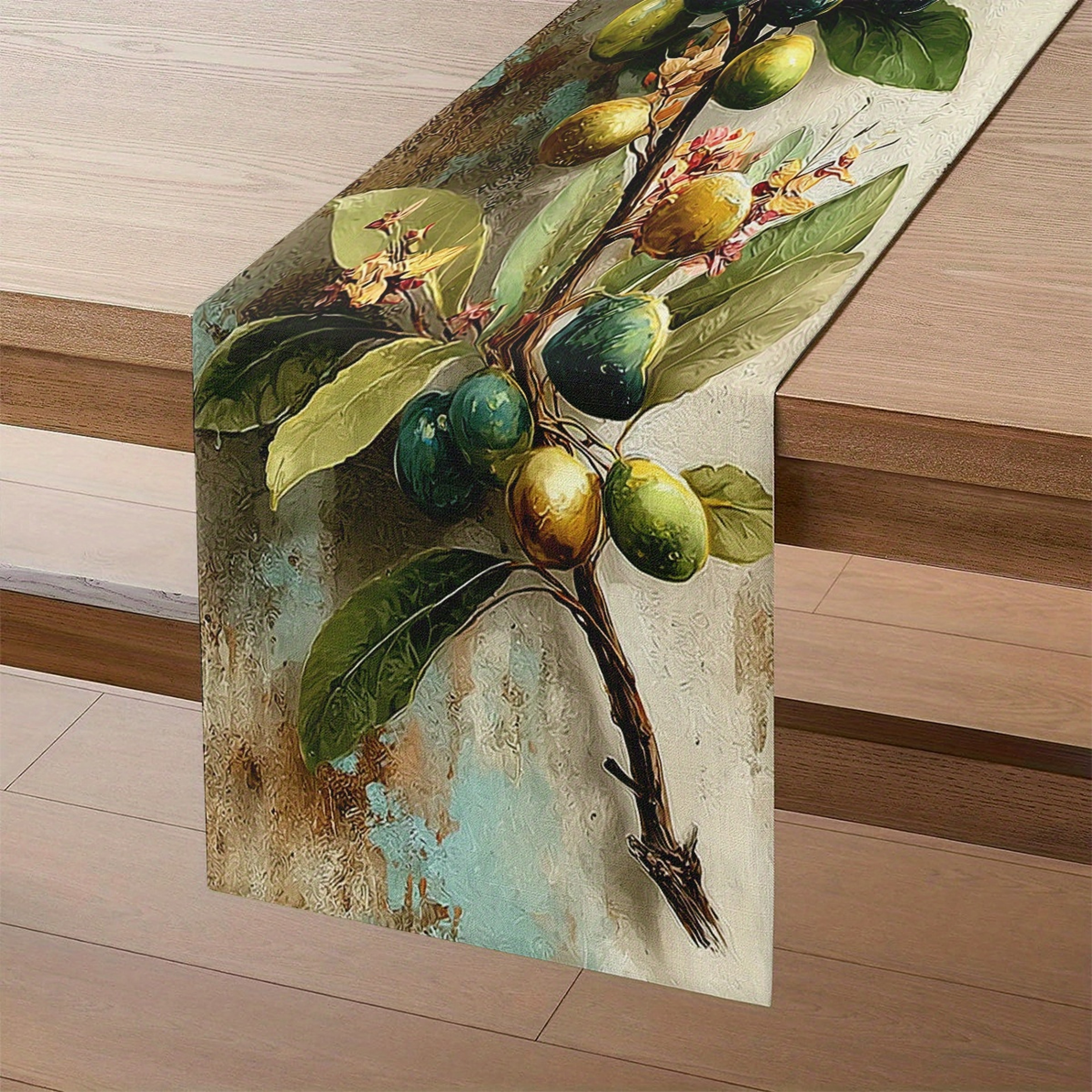 Vintage Olive Branch Wall Flag Retro Oil Painting Table Decor For Restaurants  European BBs 2