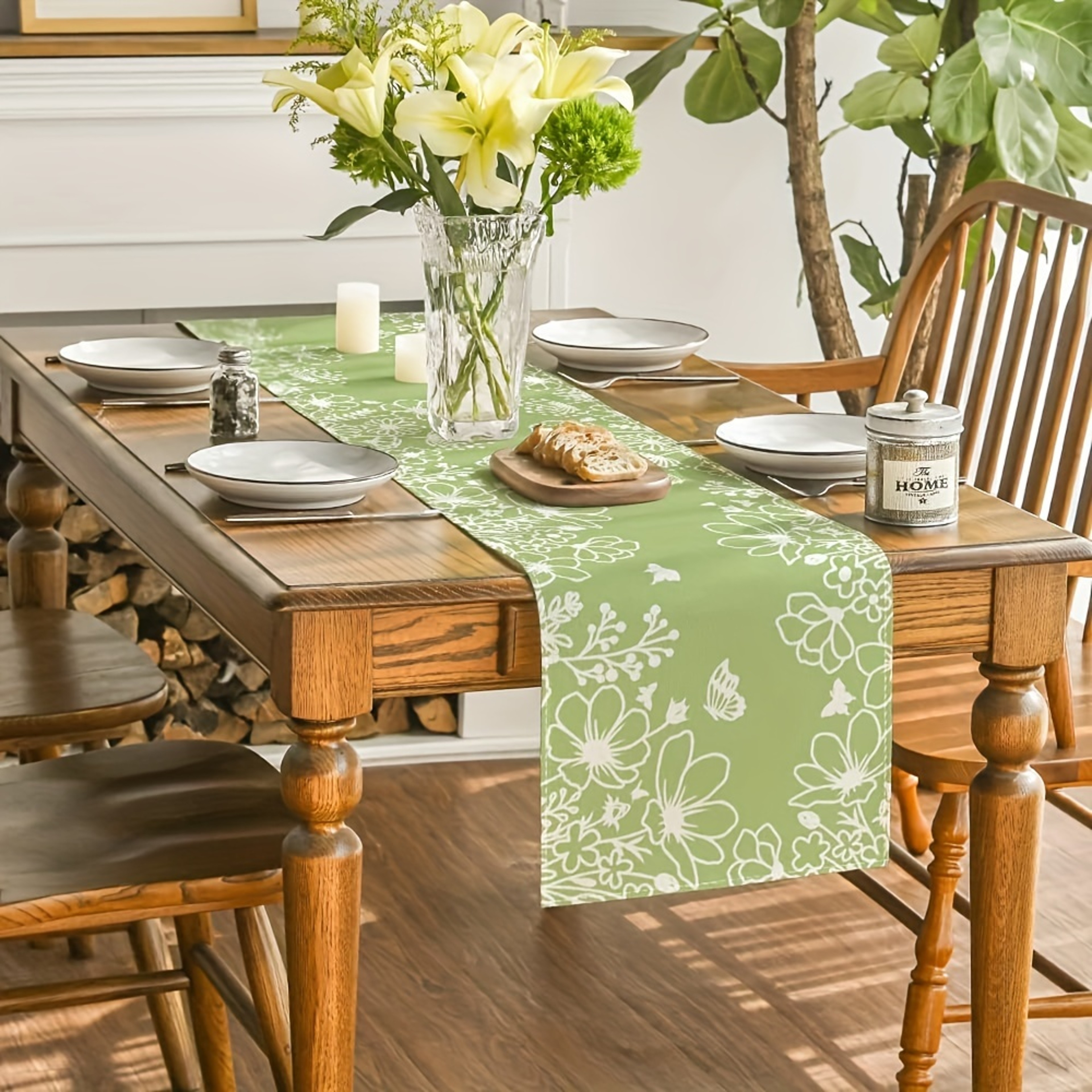 Spring Floral Butterfly Table Runner Table Runner Decor For Dining  Holiday 2