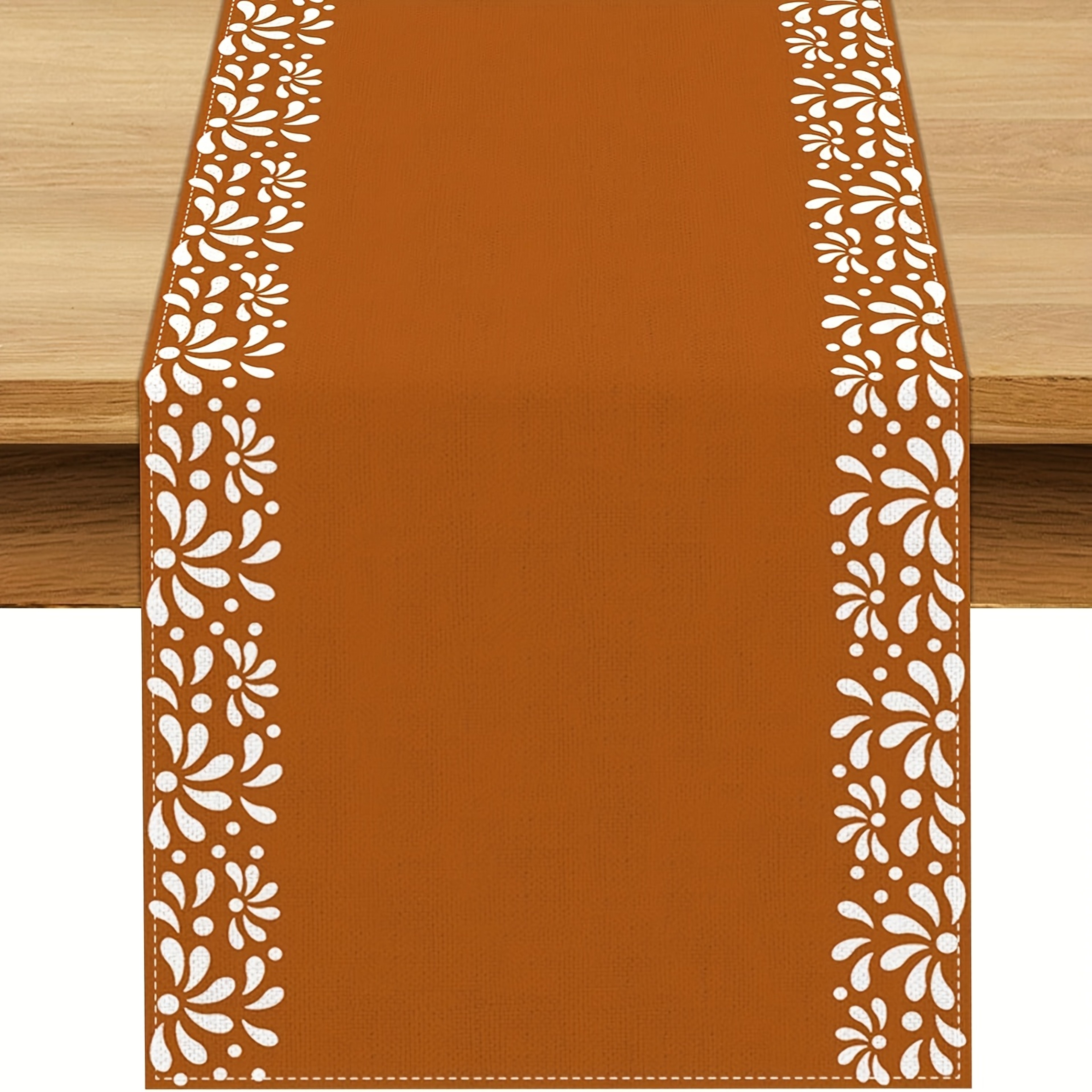 Mexican Table Runner With Dia De Los Muertos Floral Fiesta Decor 5