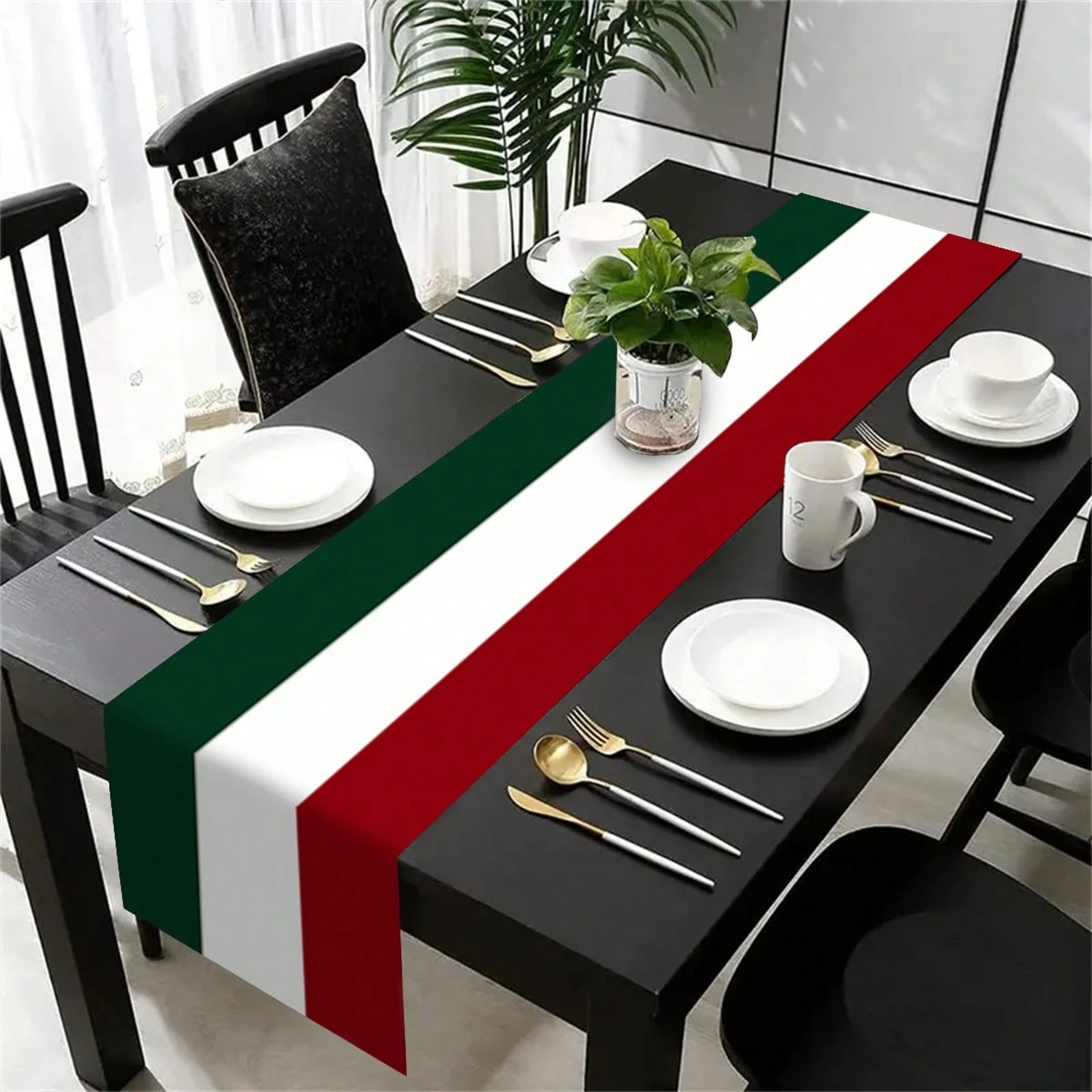 Classic Italian Striped Table Runner Tricolor Party  Home Decor 1