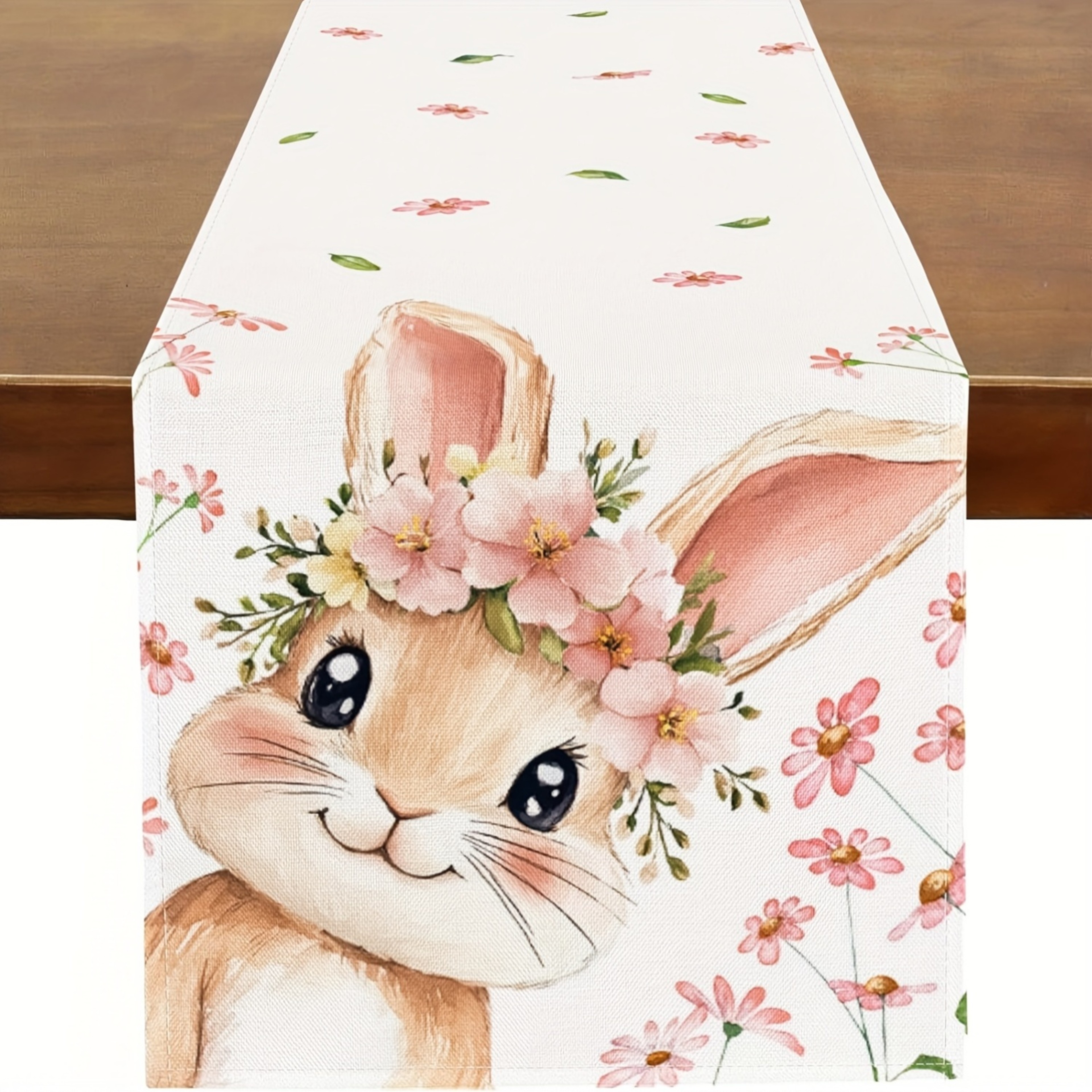 Cute Bunny Easter Table Runner For Spring Parties And Farmhouse Dining Decor 0
