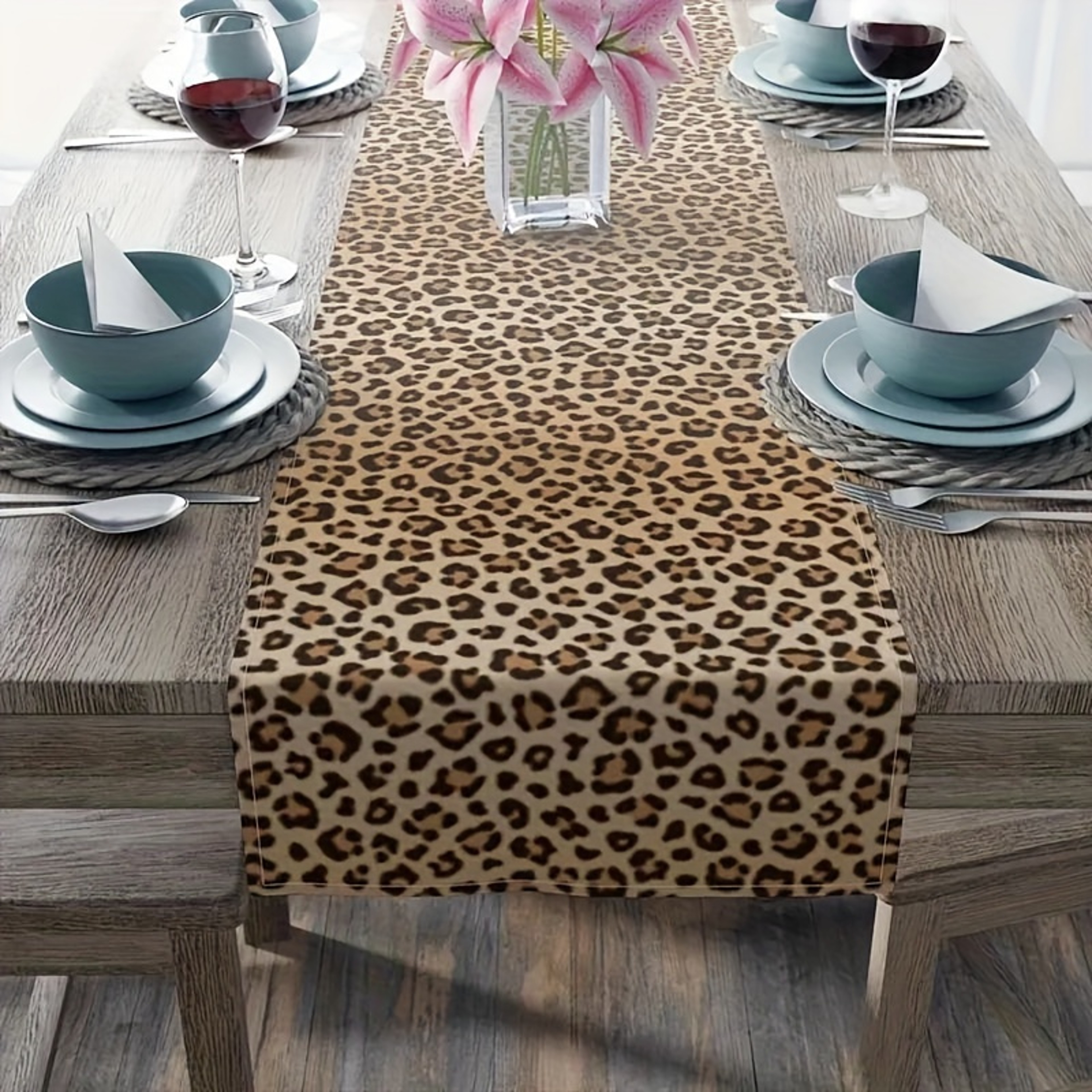 Leopard Print Table Runner For Dining Room And Farmhouse Decor 2