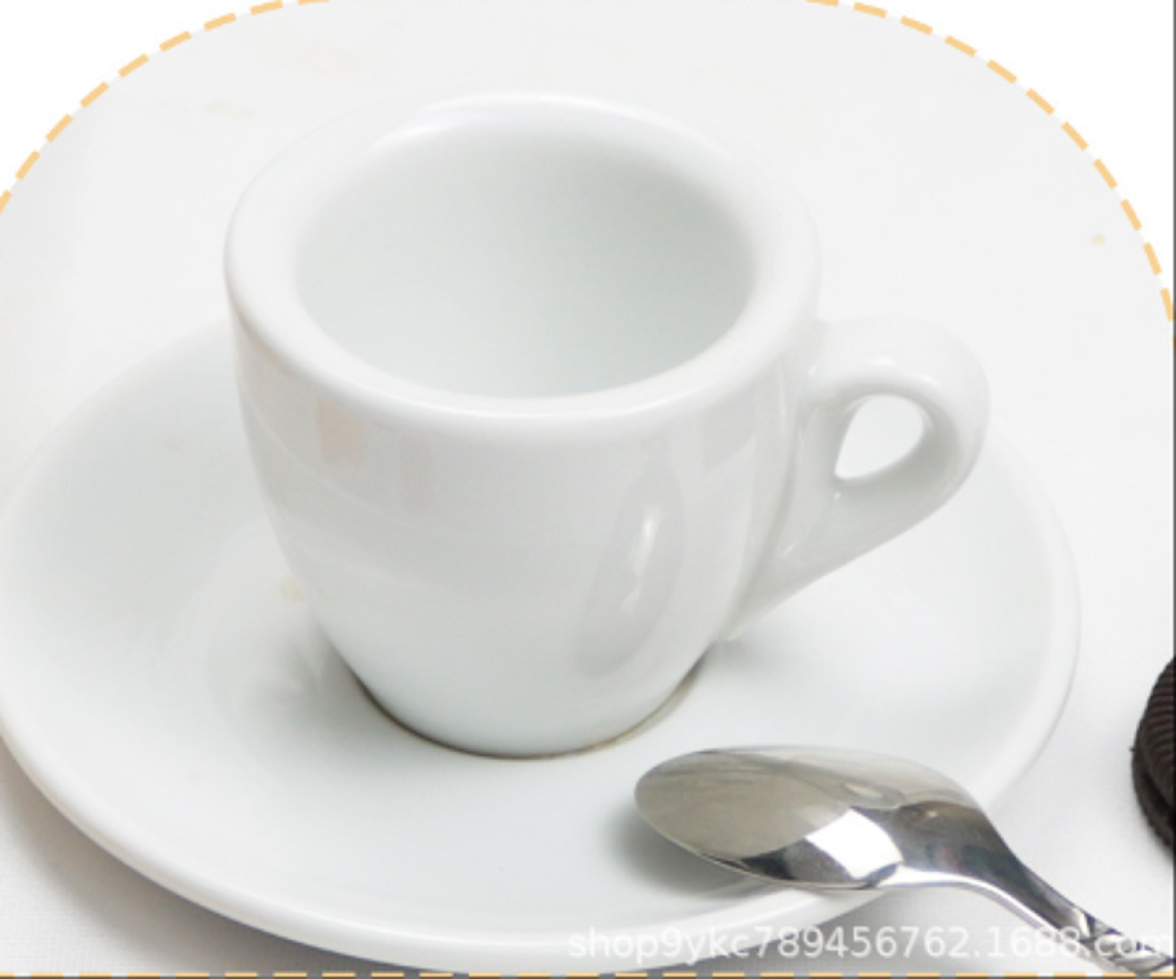 NuovaPoint Thick Wall Professional Espresso Cup  Saucer Set Premium Bone China Demitasse 3