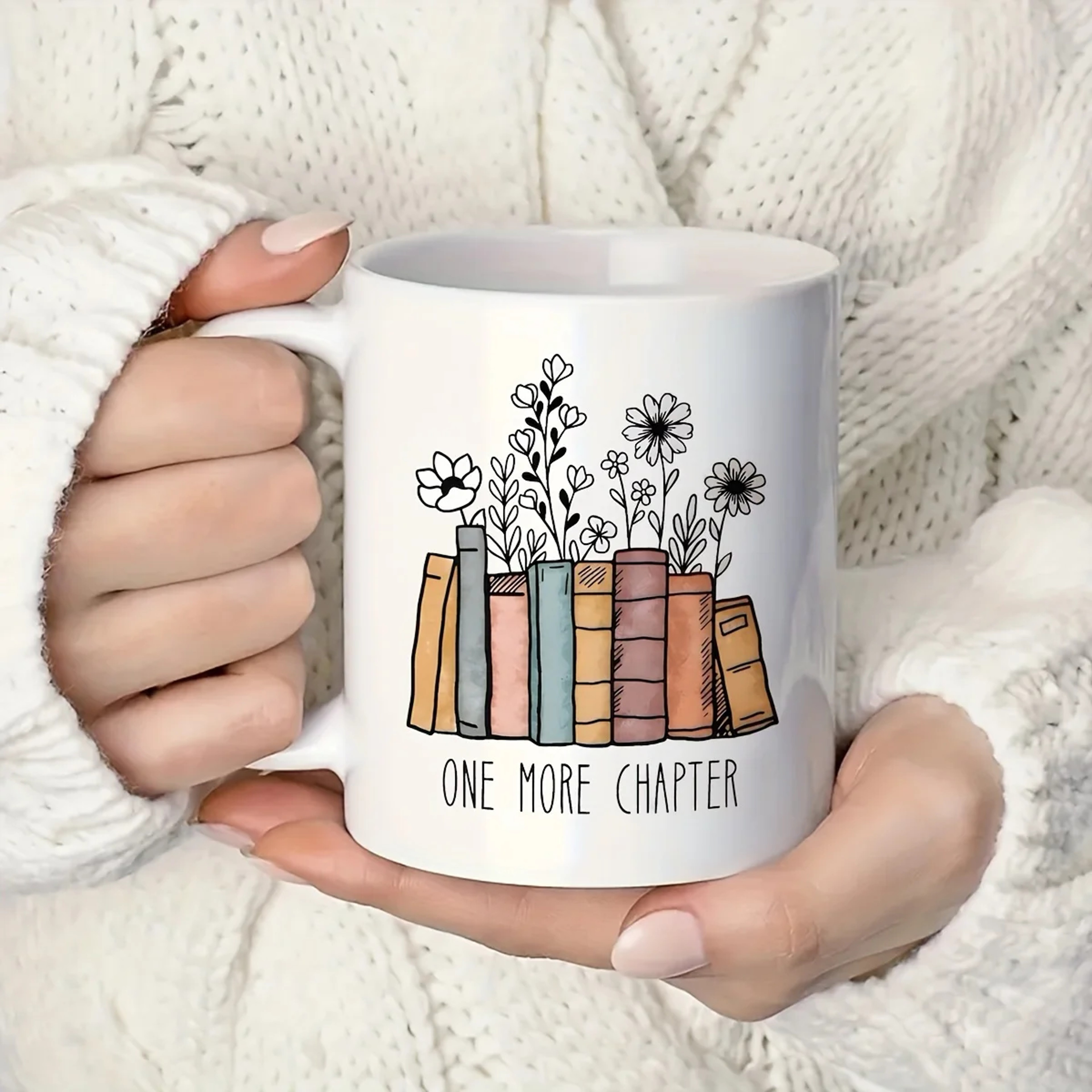 Book Lover Mug With Floral Another Chapter Design Ceramic Coffee Mug Gift 2