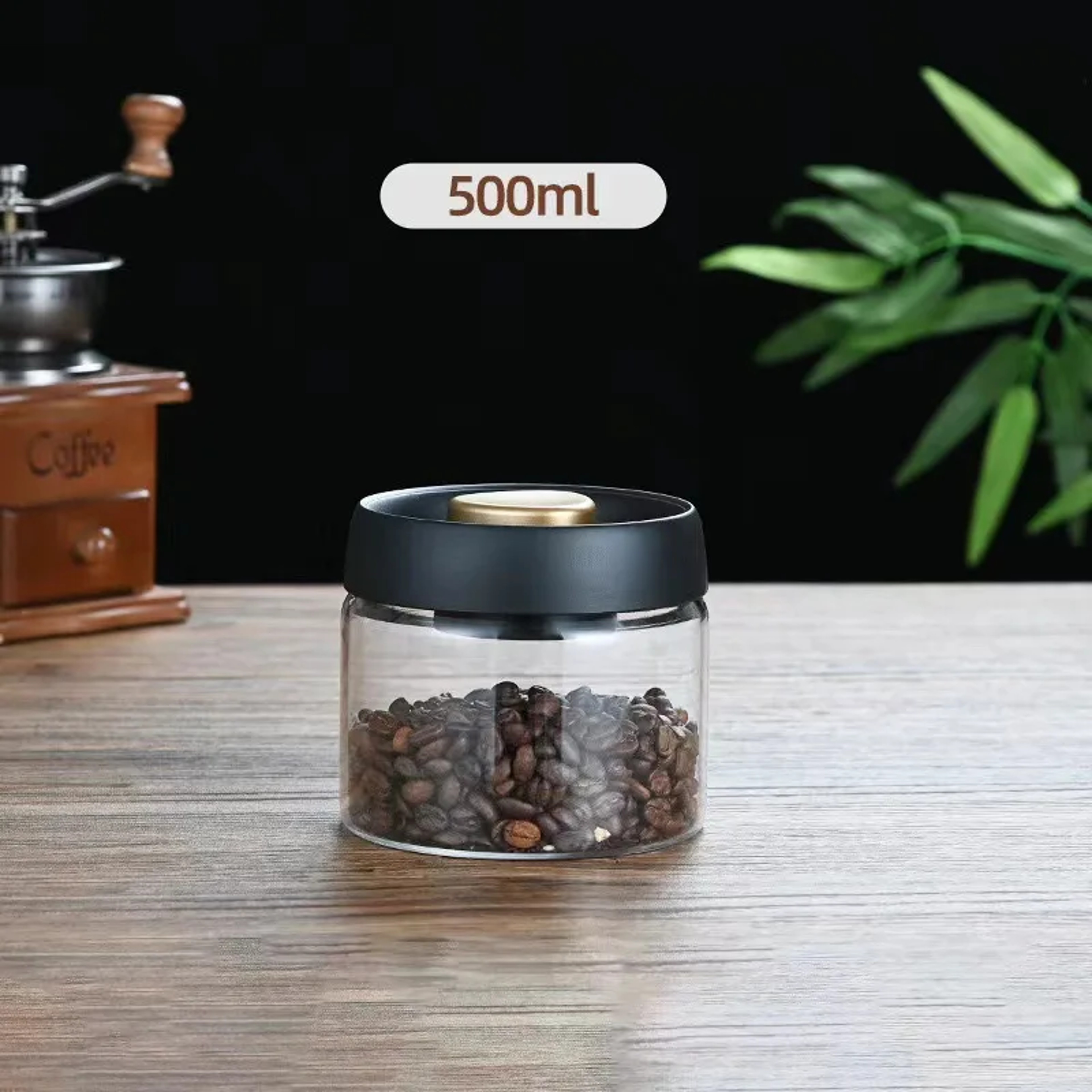 Premium Vacuum Sealed Glass Coffee Storage Jar Airtight Kitchen Storage for Beans & Tea – view 10