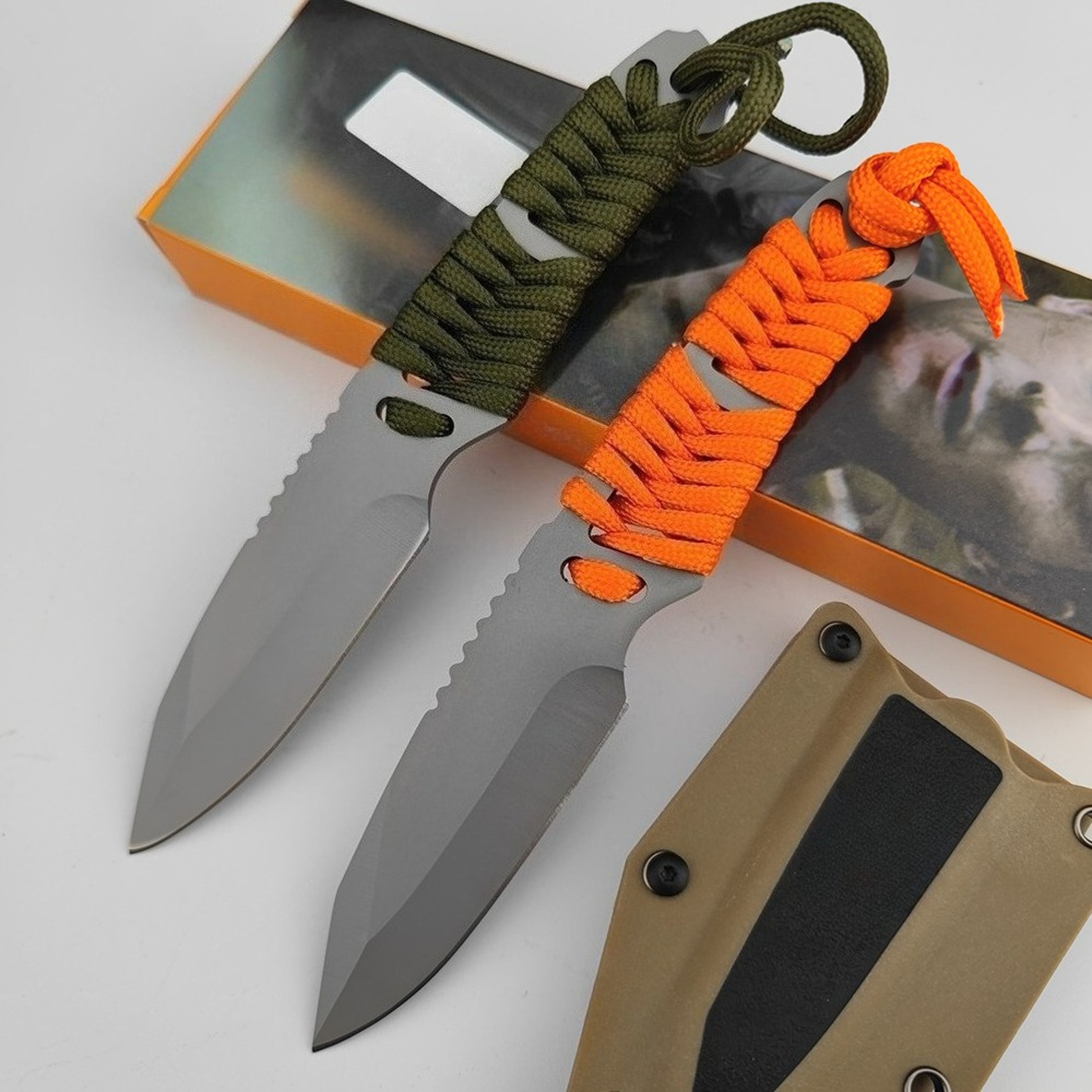 Fixed Blade Knife Blade and Kydex Sheath for Camping and Fishing – view 1