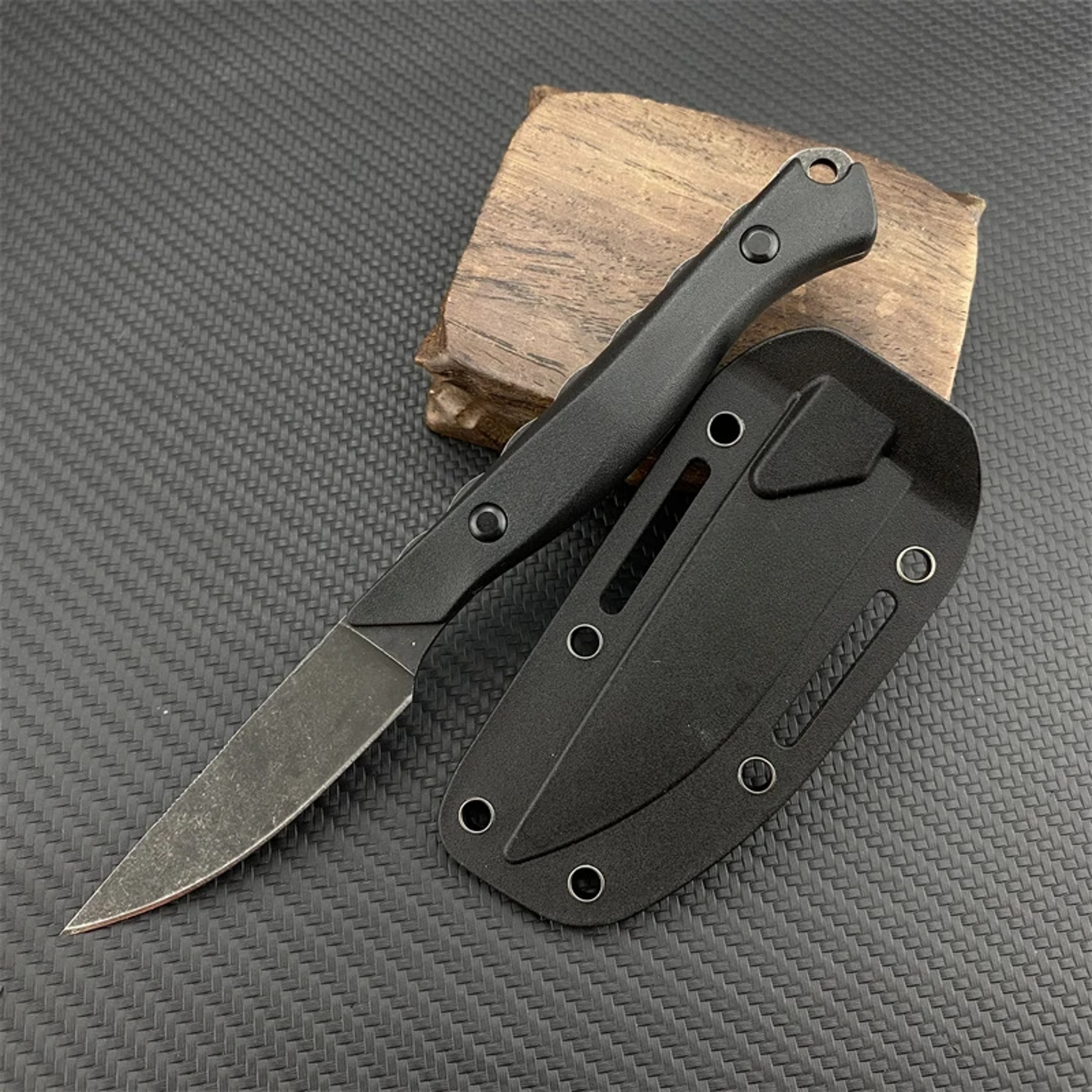 Compact Fixed Blade Knife With Boltaron Sheath For Camping And Fishing 0
