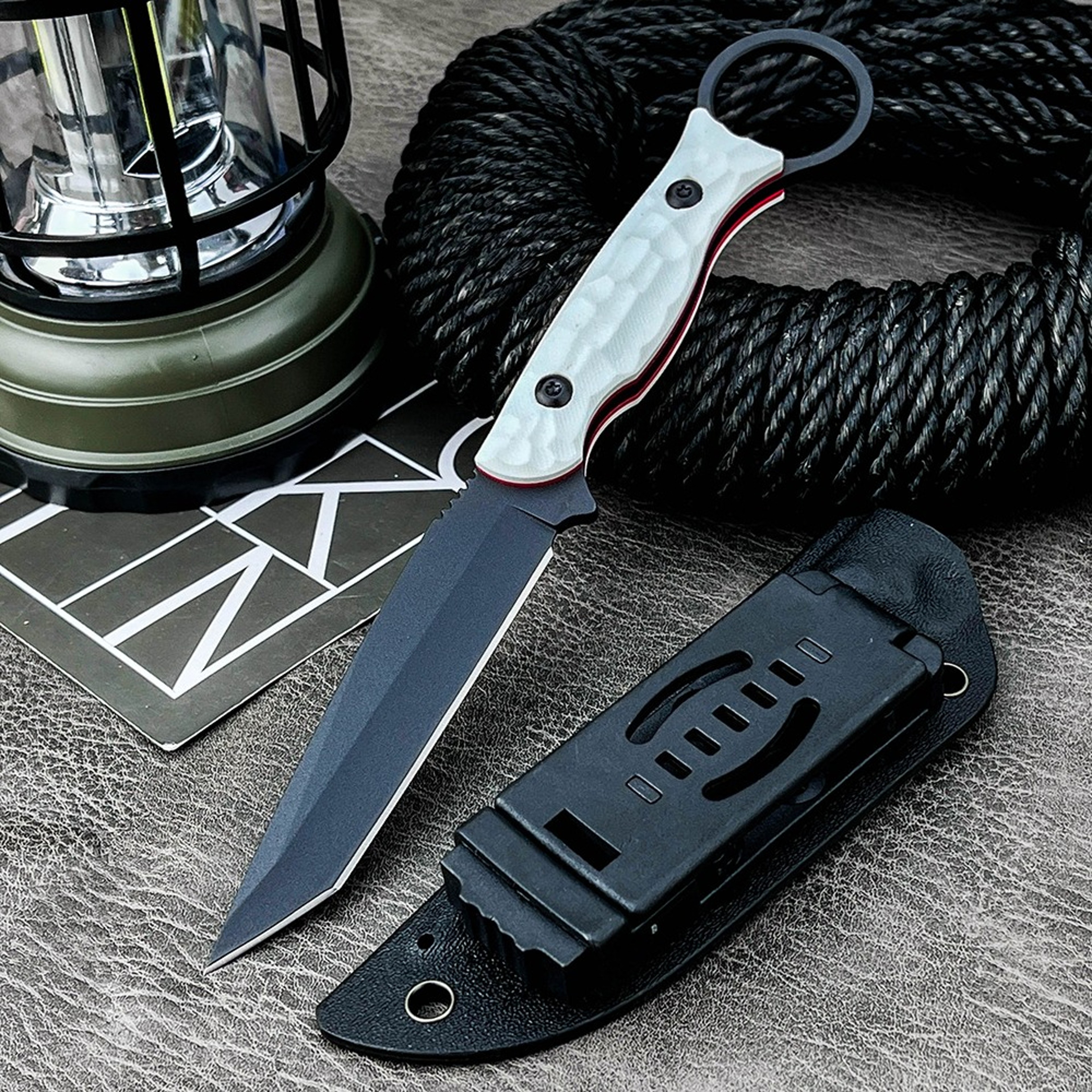 Tactical Fixed Outdoor Camping Knife with blade & Premium handle – view 7