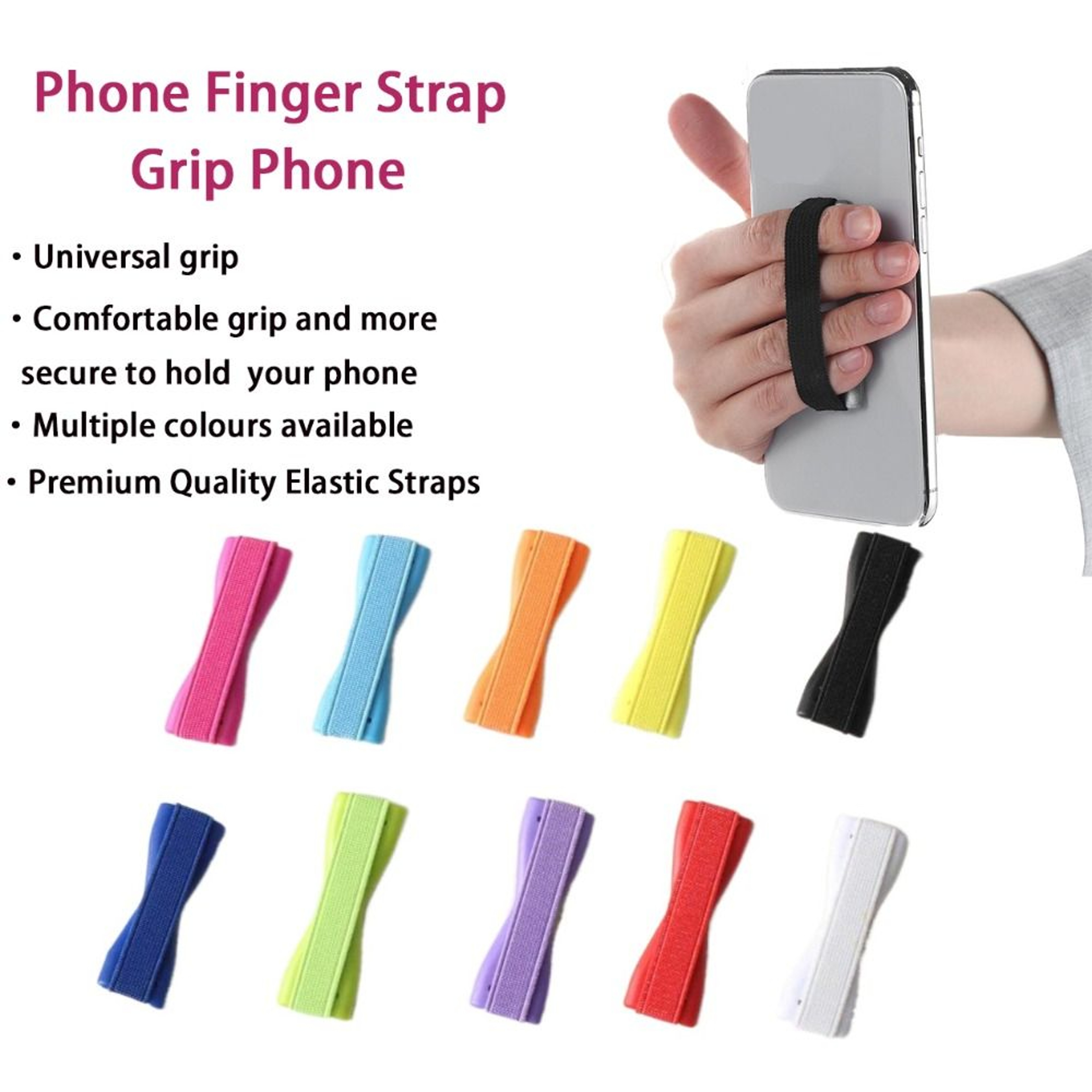 Universal Elastic Phone Grip Strap Secure One Handed Phone Holder for All Smartphones – view 4