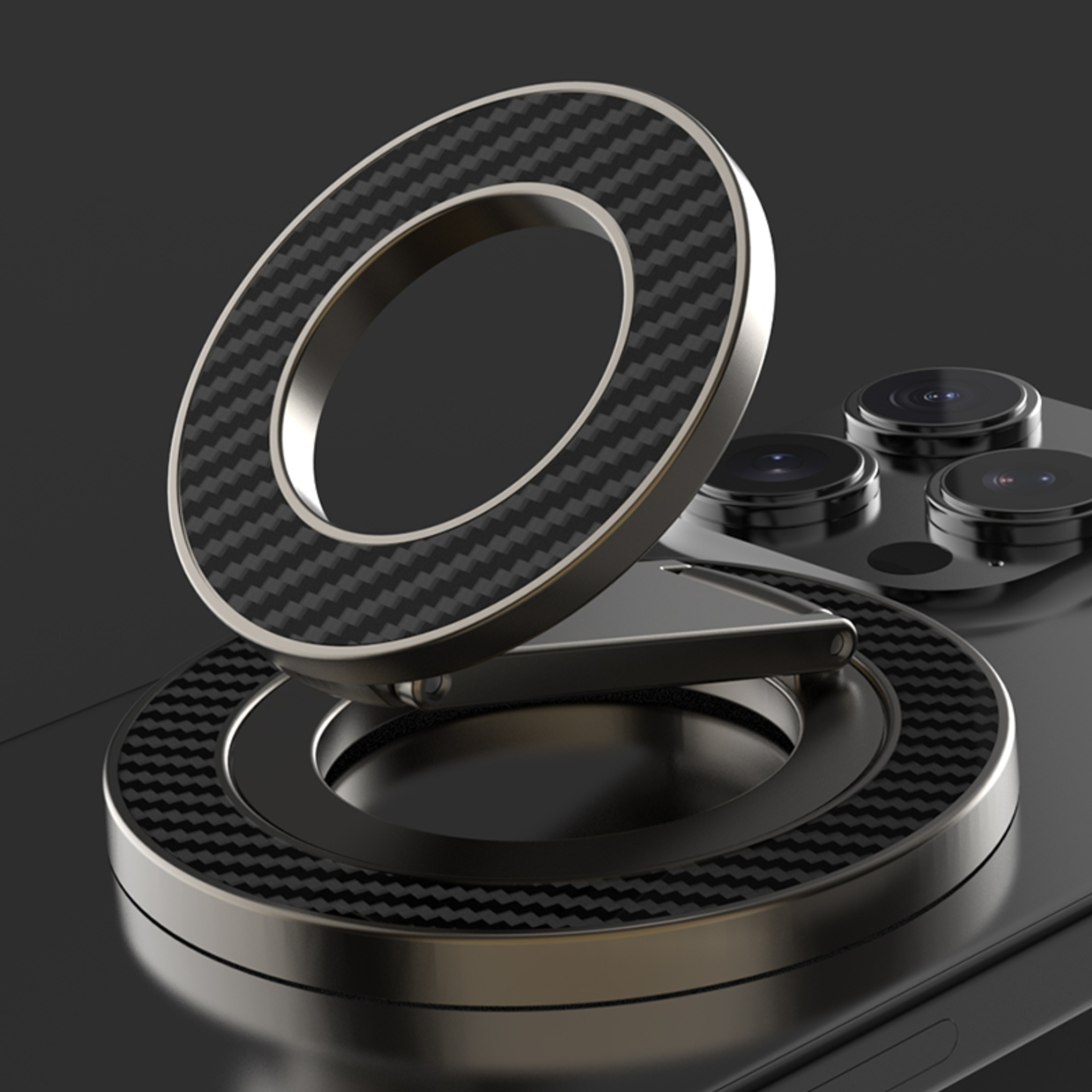 Premium Carbon Fiber MagSafe Phone Ring Holder  Magnetic Phone Grip Stand 3
