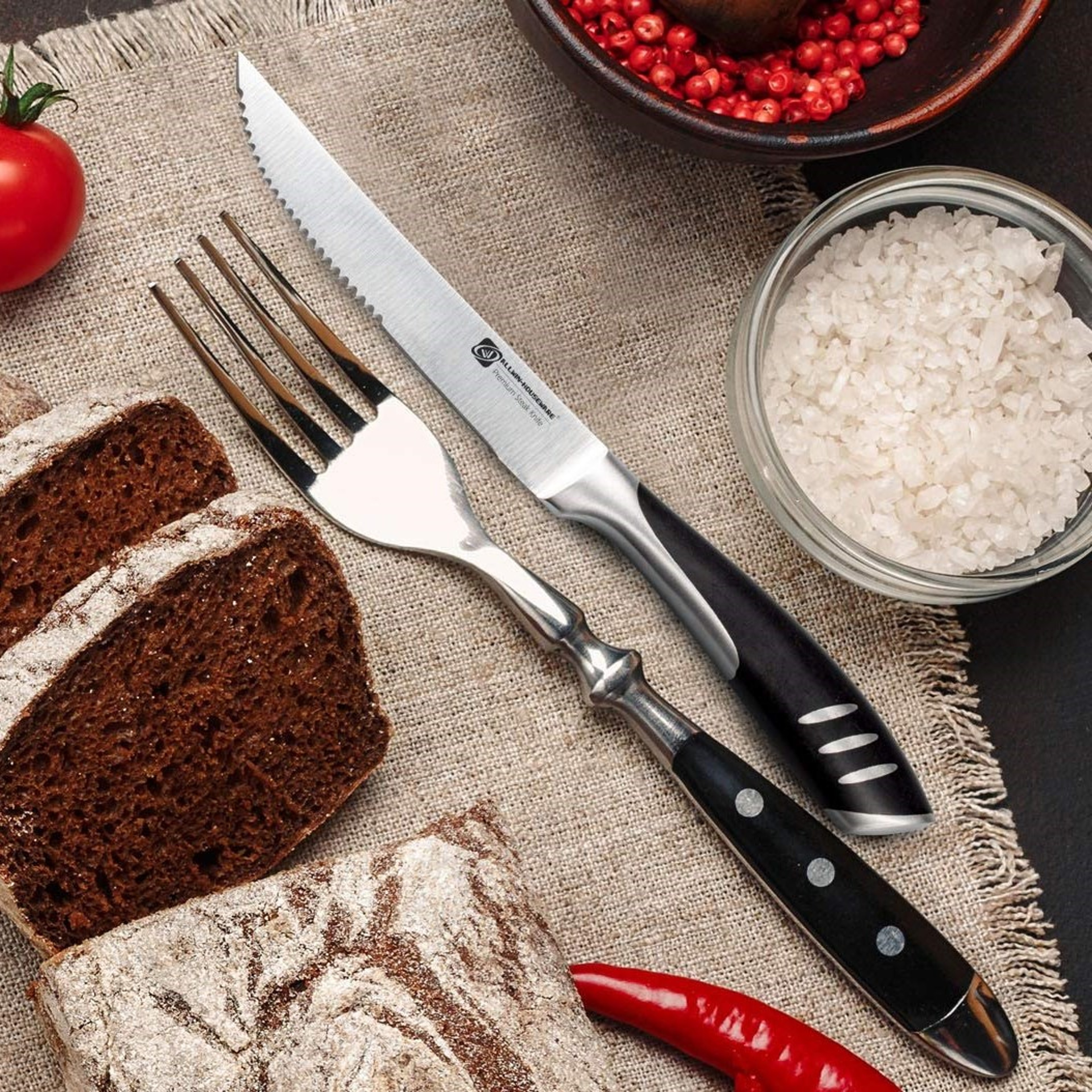 Premium High Carbon Stainless Steel Knives  Fork Dinner Set Forged Steak Knife  Table Fork Collecti 0