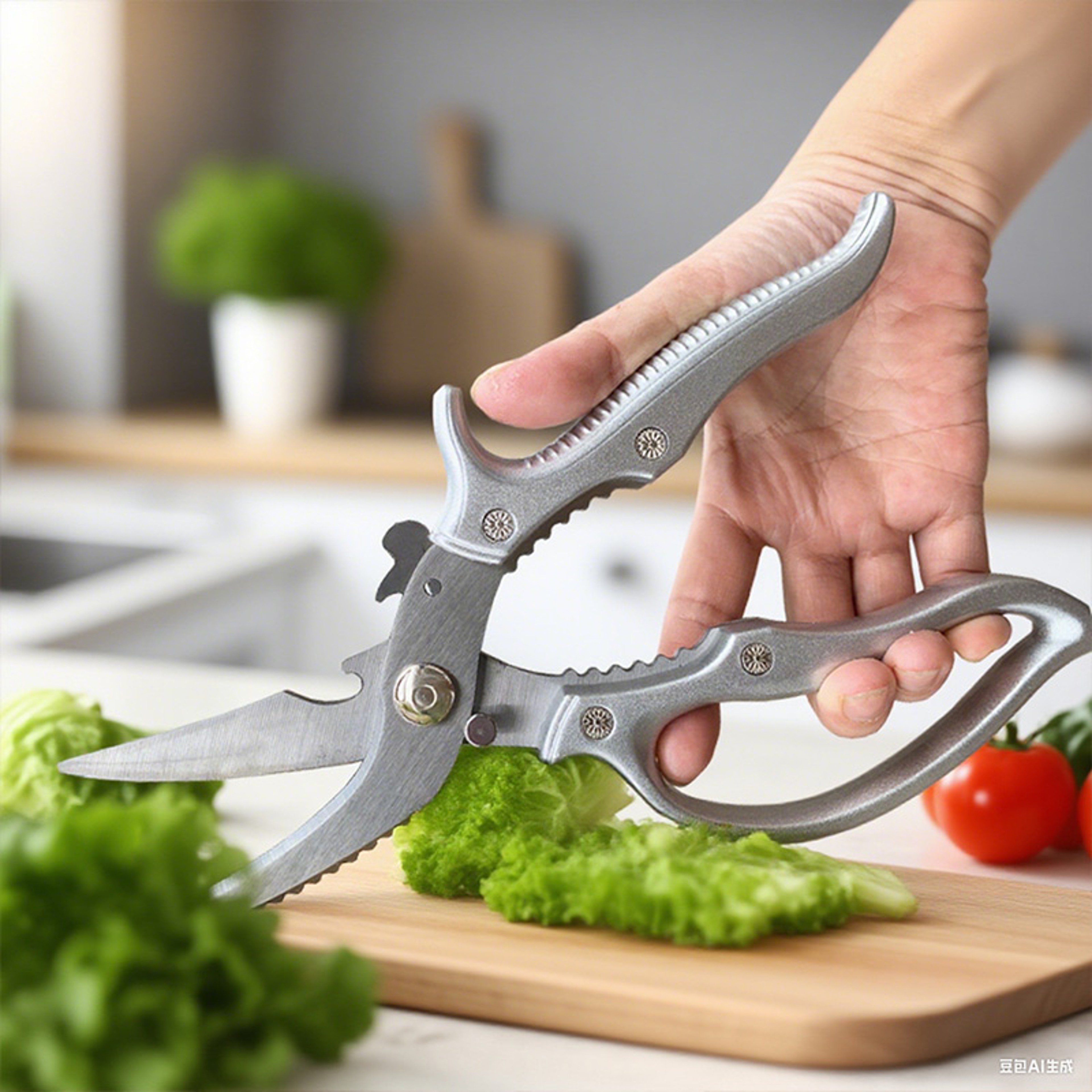 Heavy Duty Poultry  Bone Cutting Kitchen Shears Multi Function Kitchen Scissors With Bottle Opener 4