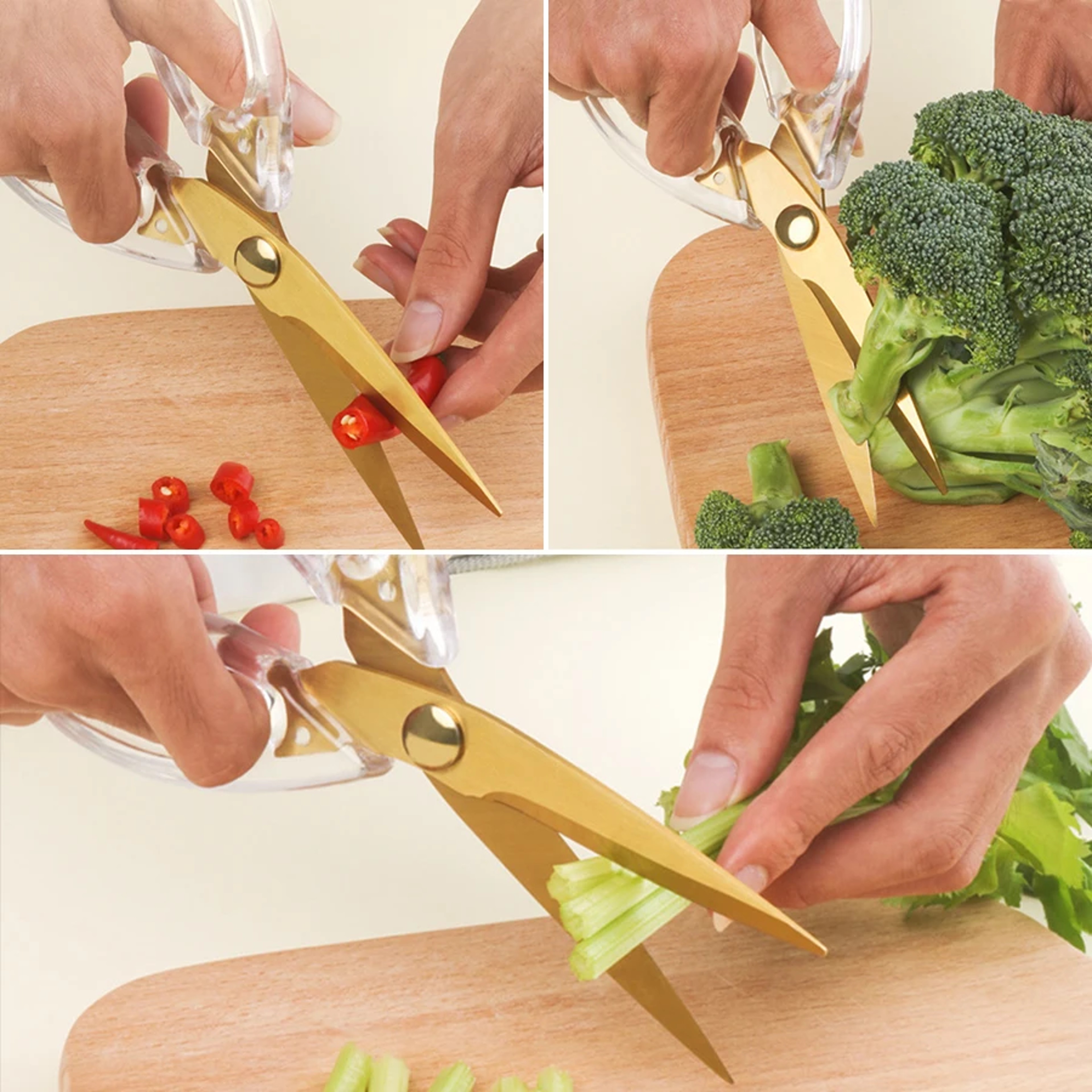 Transparent Handle Kitchen Scissors Sharp Meat Cutting Scissors  Vegetable Shears For Everyday Food 3