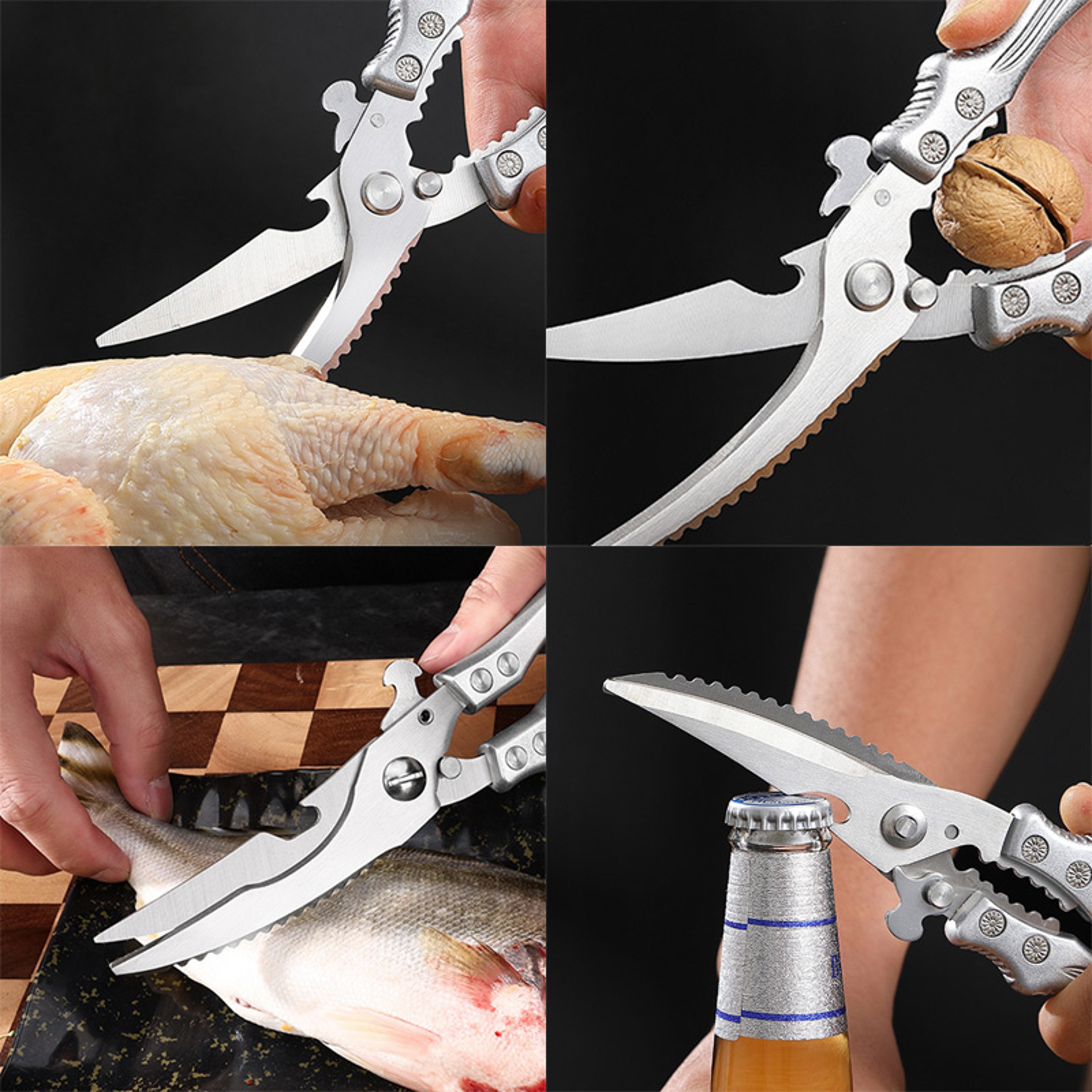 Premium Heavy Duty Kitchen Shears  Poultry Shears Multi Use Meat Scissors With Bottle Opener 4