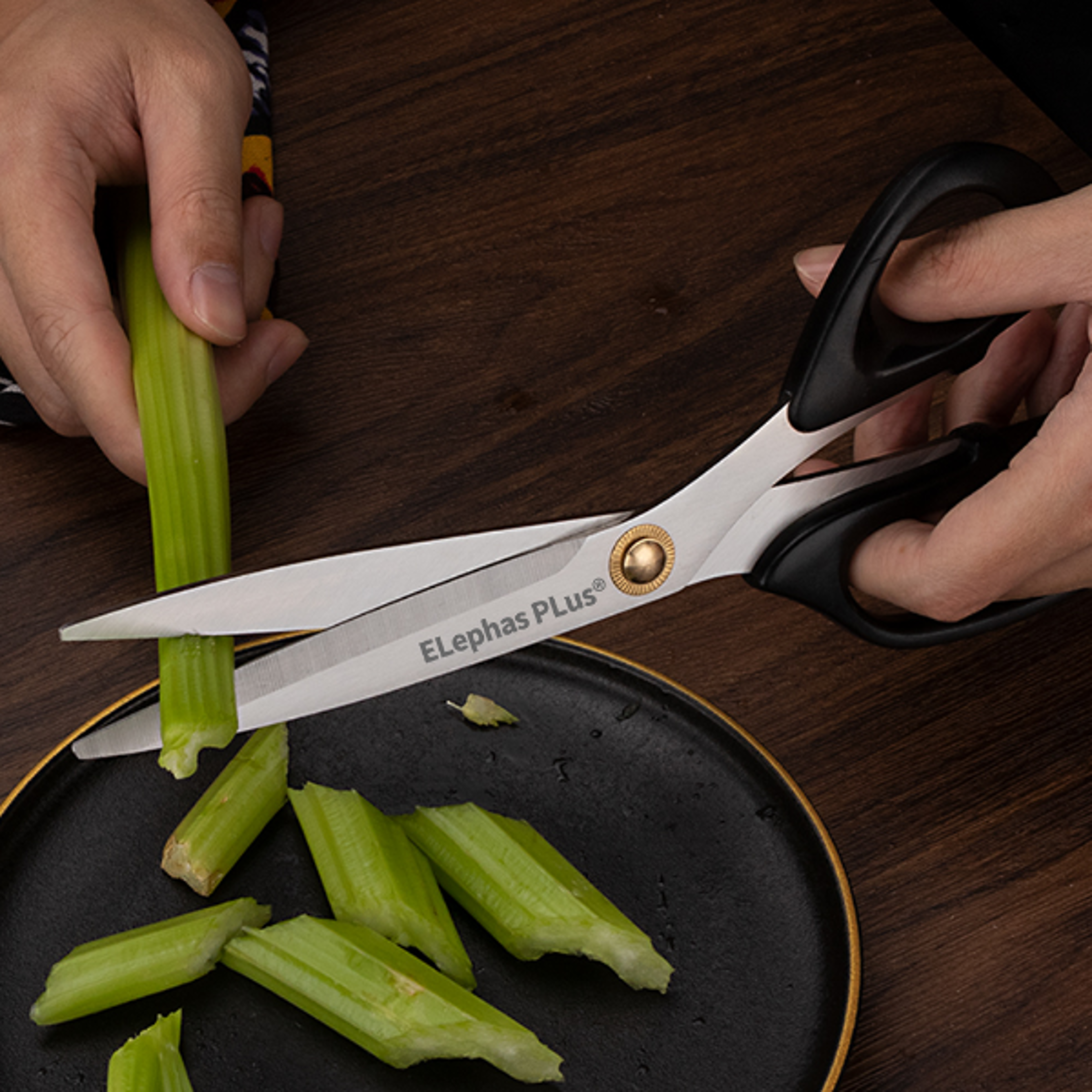 Korean Style Heavy Duty Kitchen Scissors  Thick Stainless Steel BBQ Shears for Steak Chicken Fish