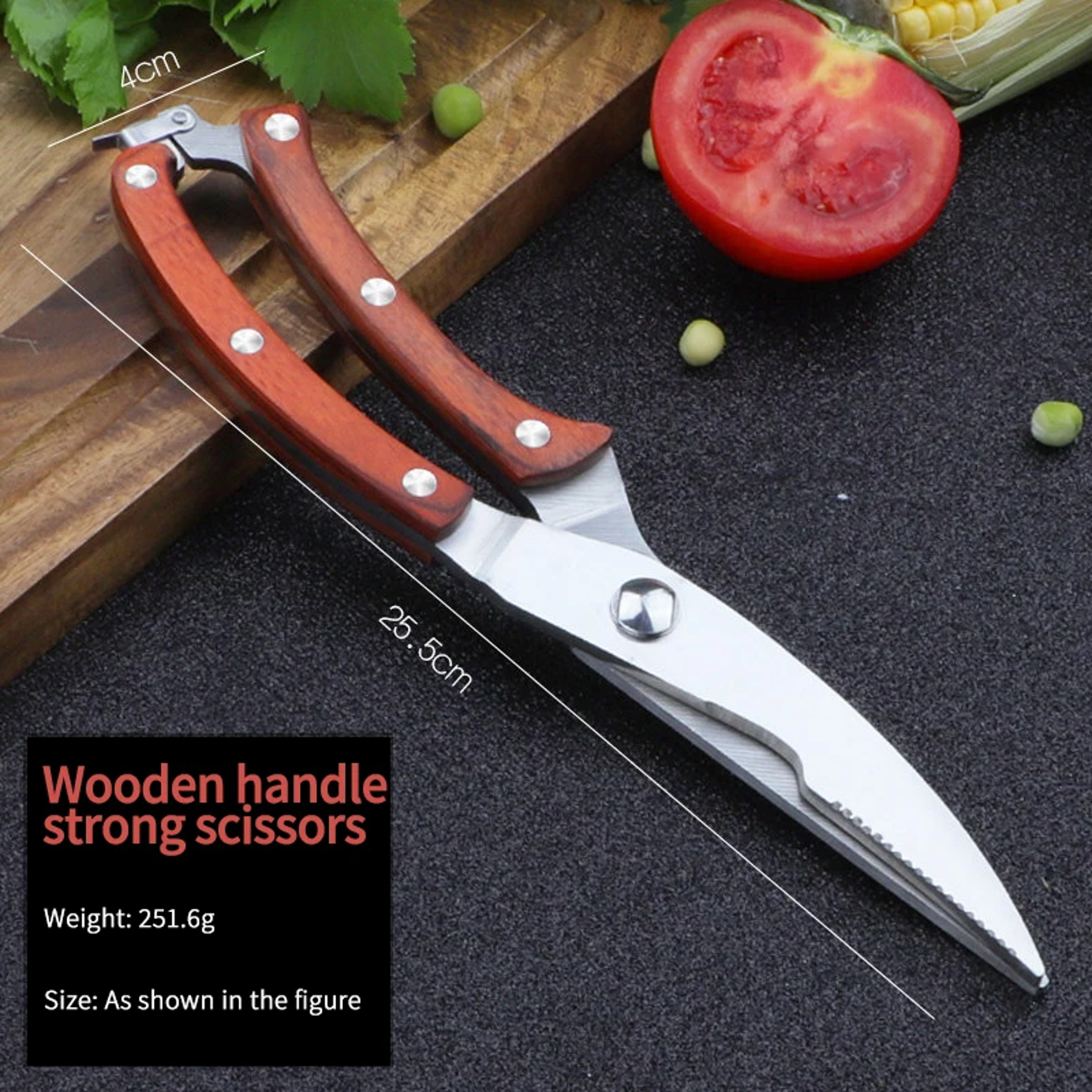 Ultra Sharp Heavy Duty Kitchen Scissors Premium Bone Cutting Scissors  Multifunctional Food Shears  3