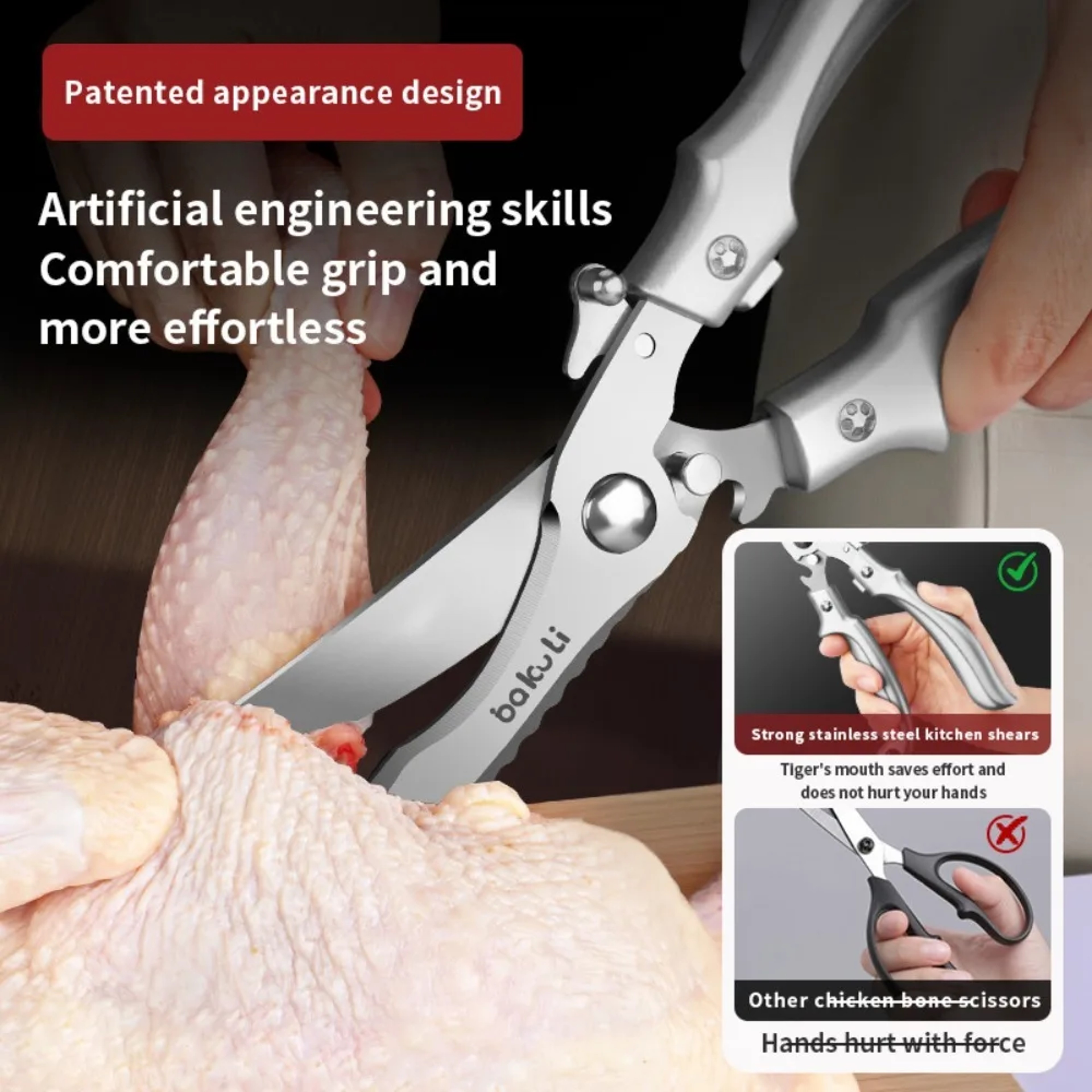 Heavy Duty Stainless Steel Poultry Shears  Kitchen Scissors 3