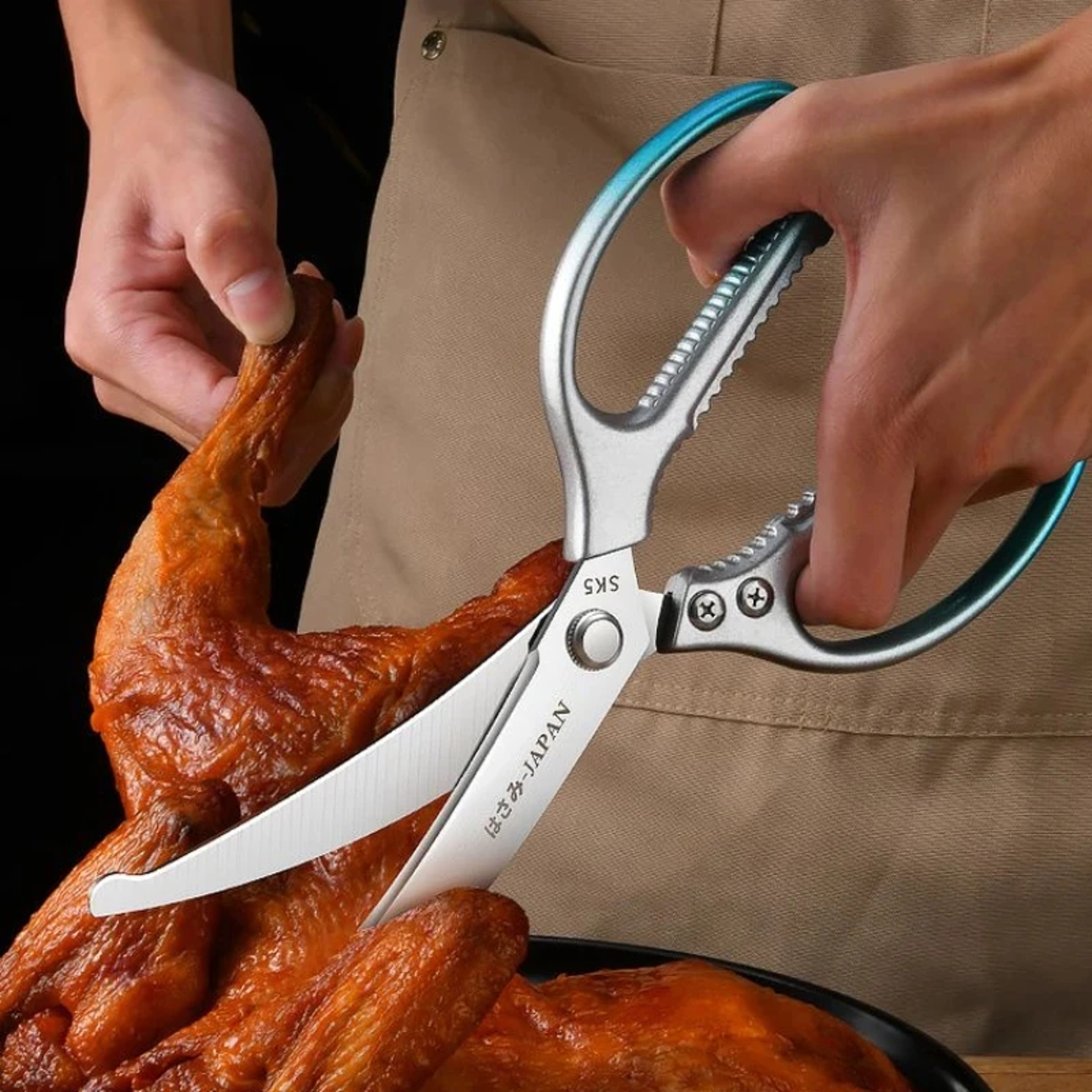 Seiko Stainless Steel Heavy Duty Kitchen Shears Premium Blue Gradient Poultry And Meat Scissors For 2