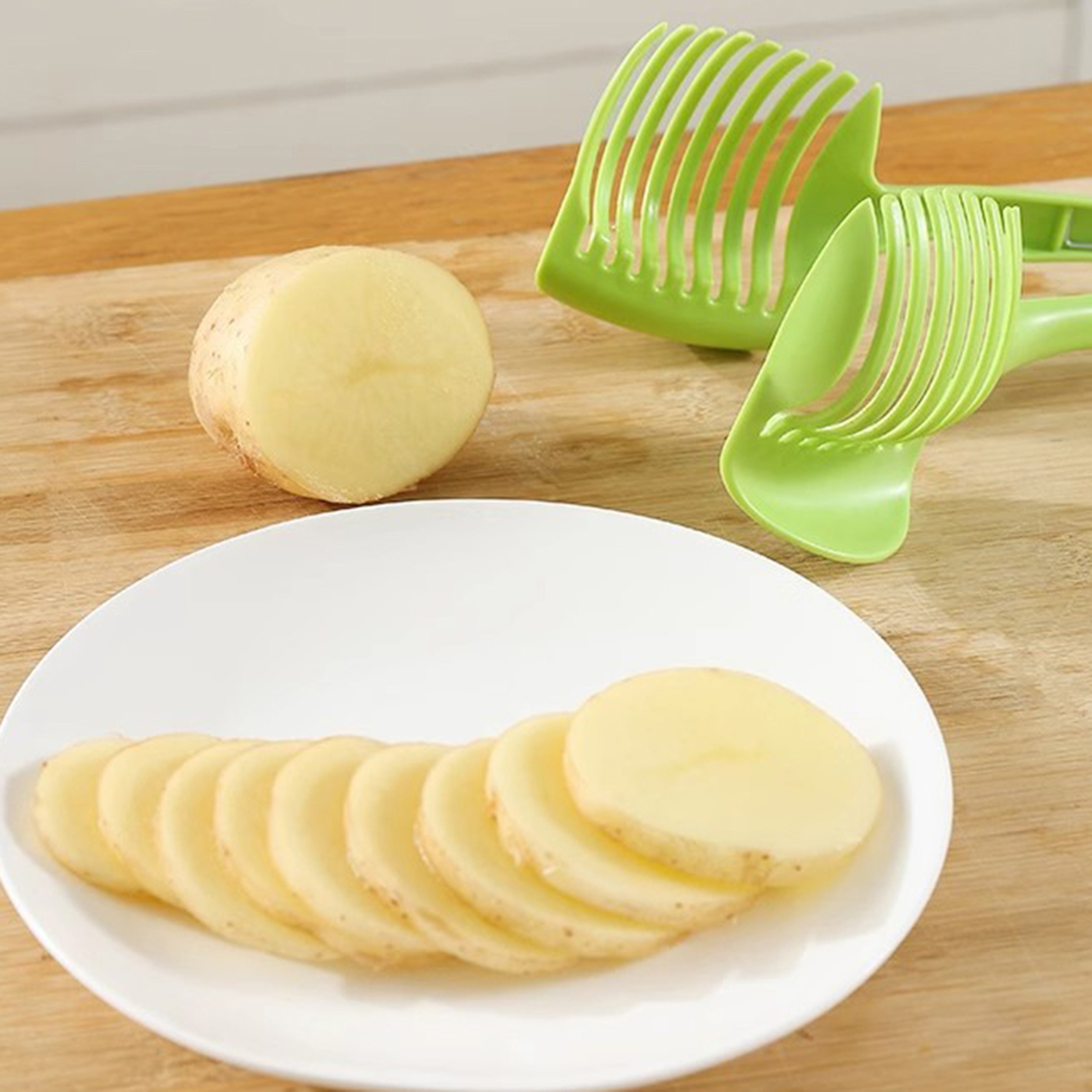 Easy Grip Lemon Slicer and Tomato Vegetable Cutter for Quick, Even Kitchen Prep – view 3
