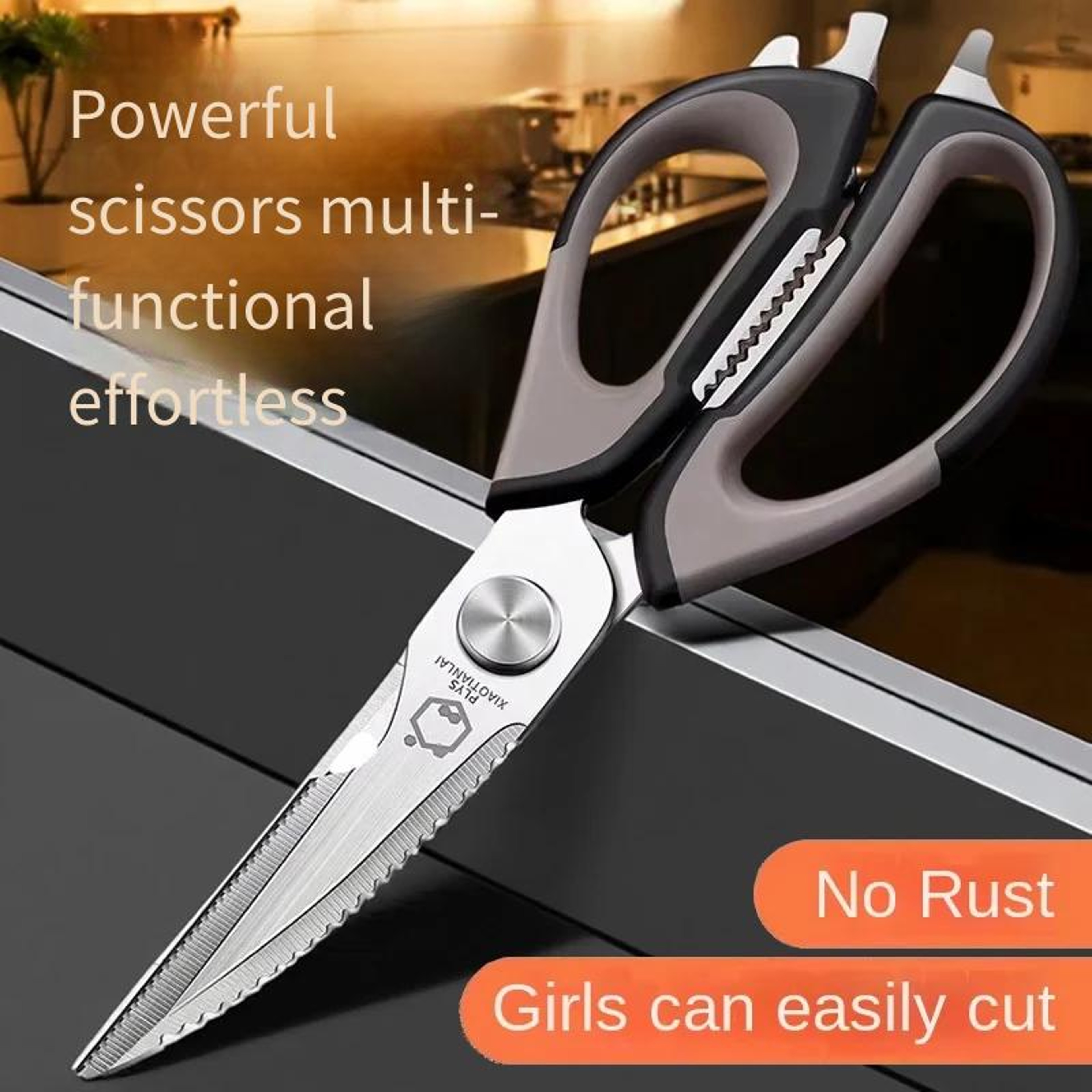 Kitchen Shears with Stainless Steel Blades, Bottle Opener and Nutcracker – view 1