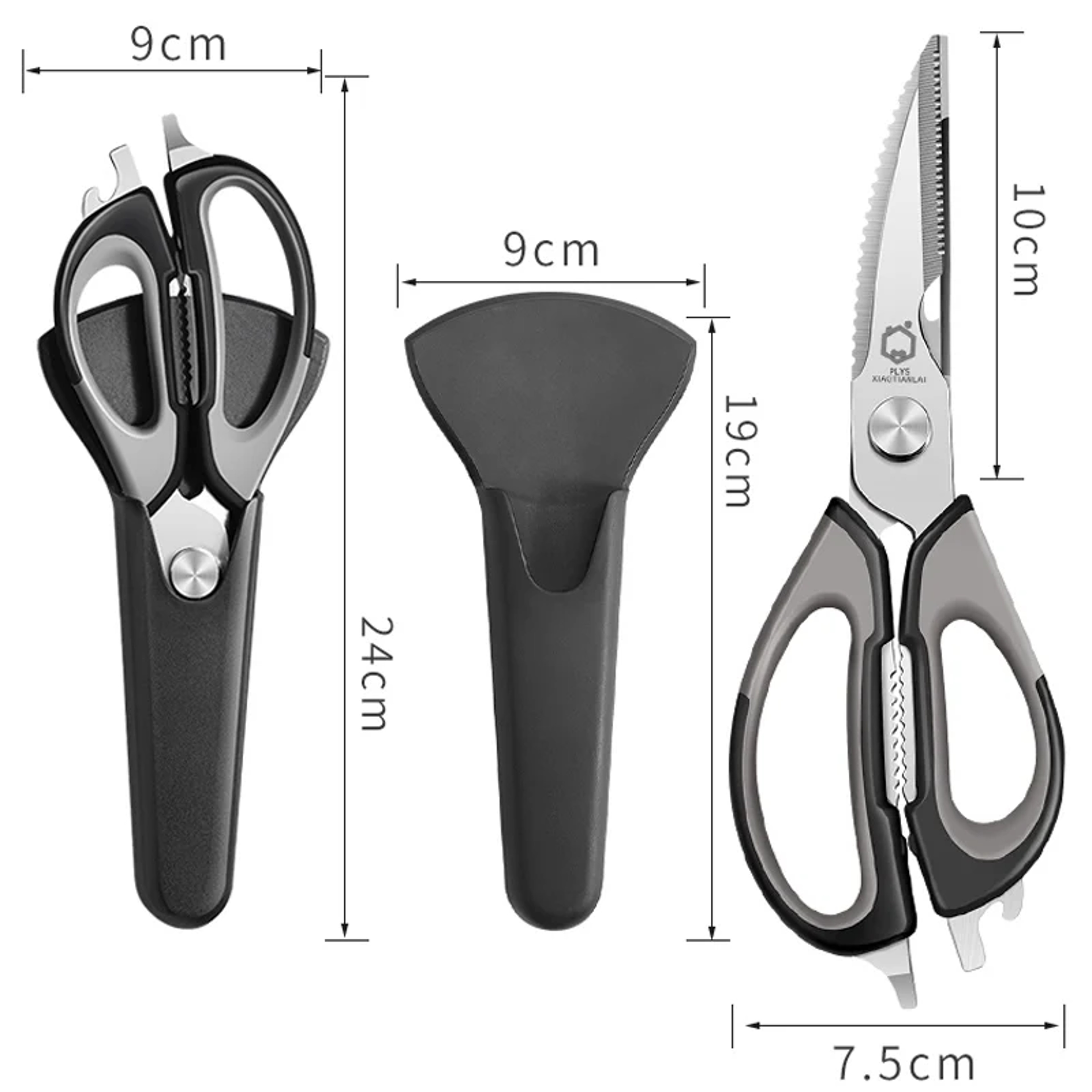 Kitchen Shears with Stainless Steel Blades, Bottle Opener and Nutcracker – view 5