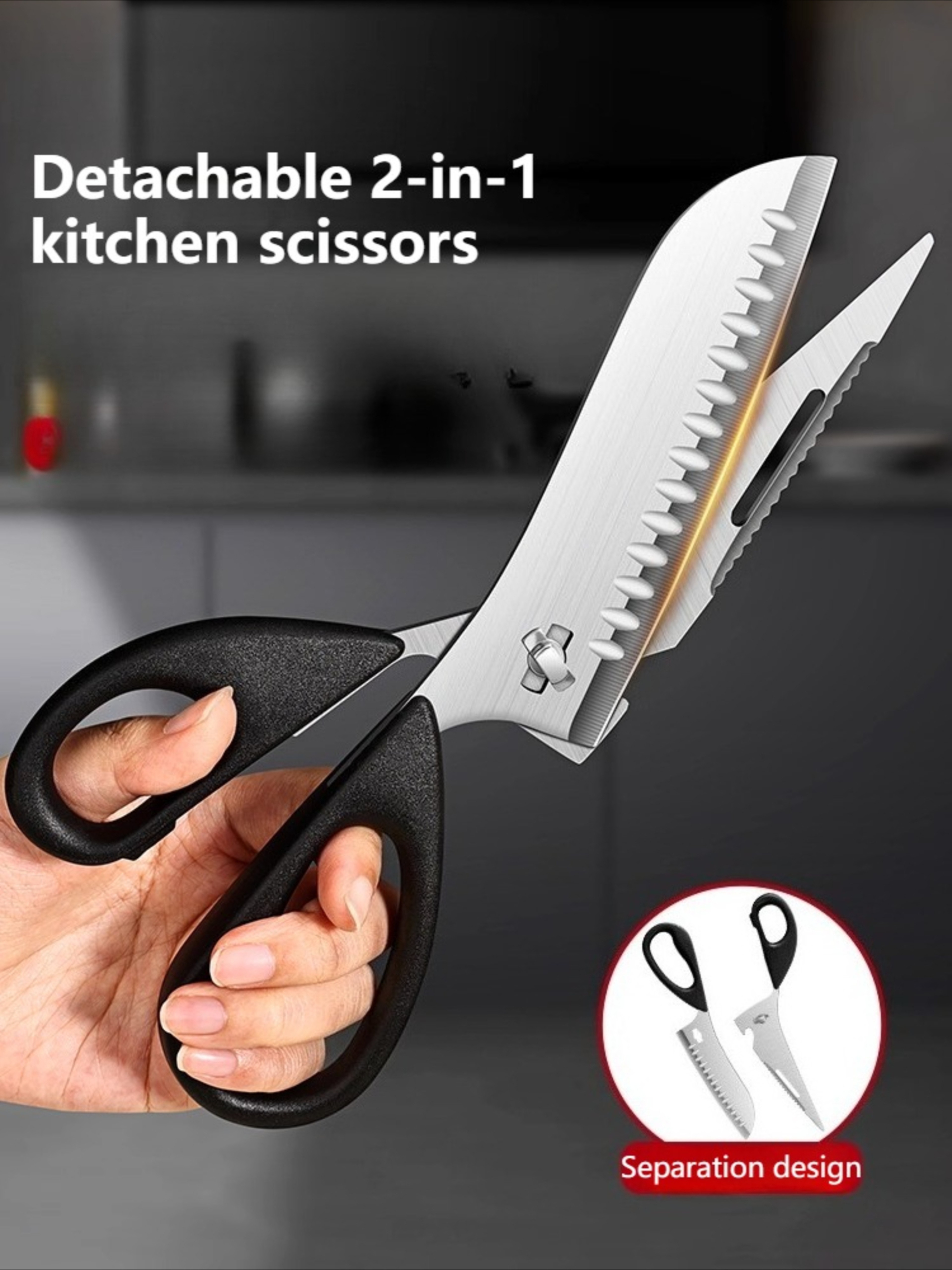Premium Heavy Duty Multifunction Kitchen Scissors Stainless Steel multifunction kitchen scissors – view 1