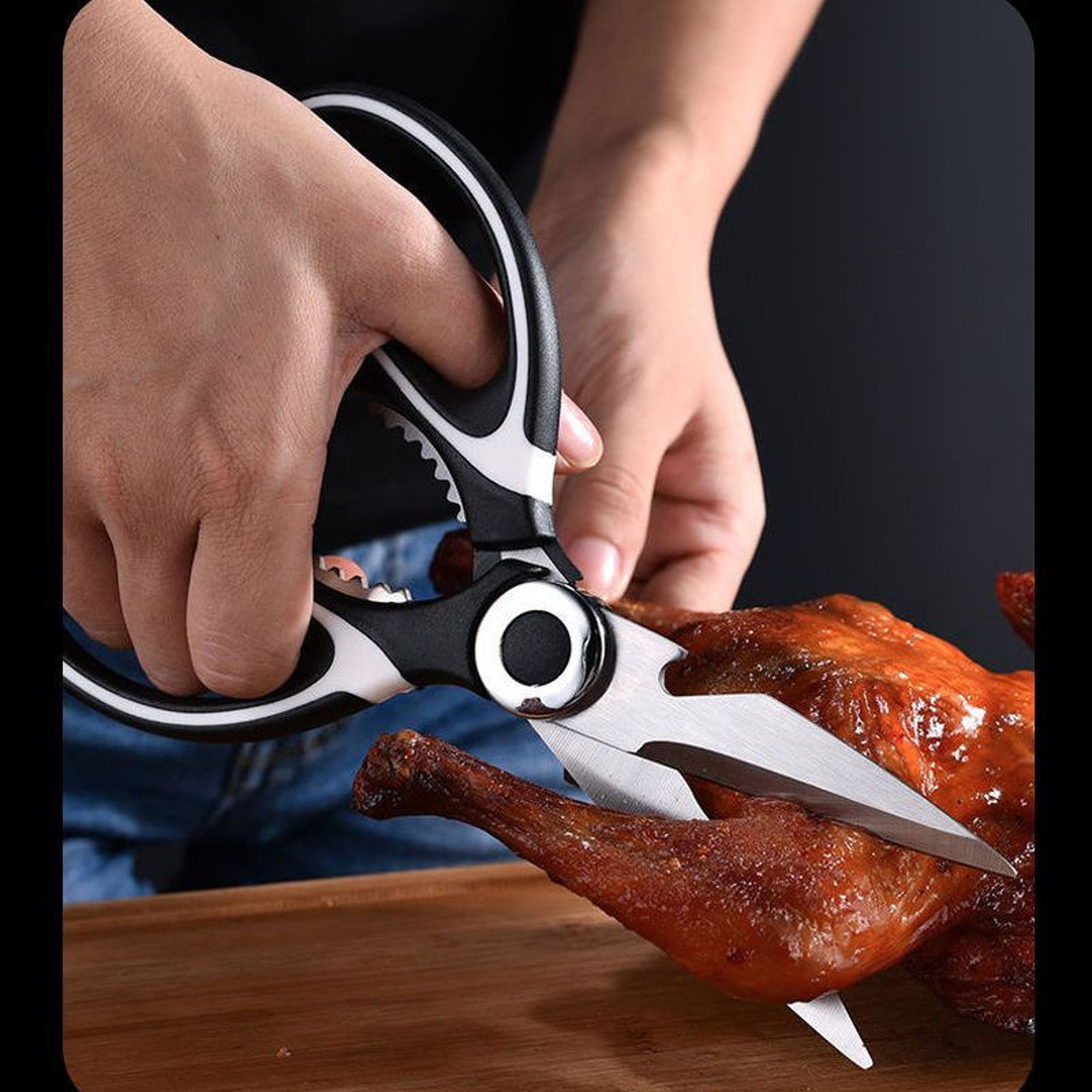 Heavy Duty Stainless Steel Poultry Shears Non Slip Kitchen Scissors for Chicken, Fish, Bones & BBQ Prep – view 2