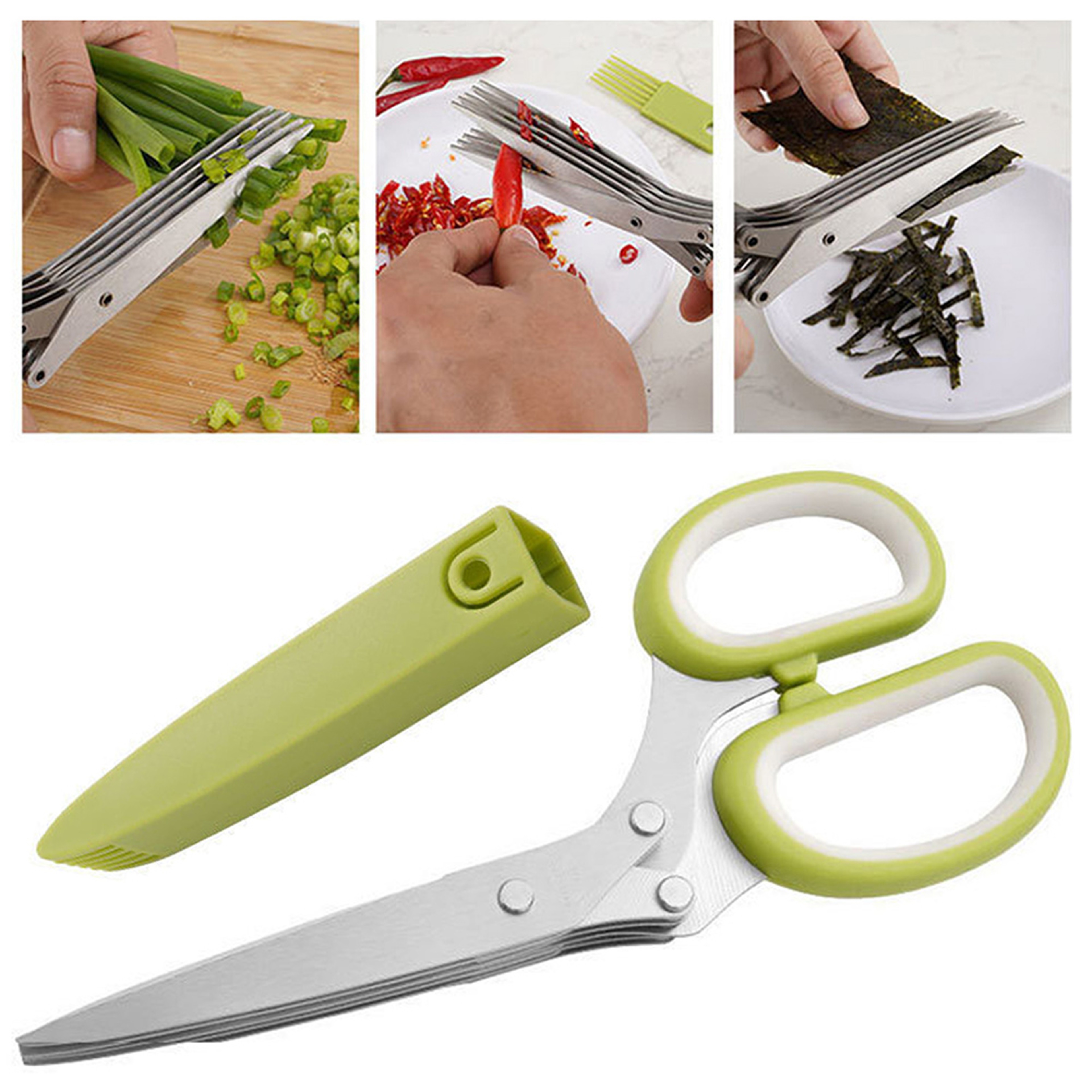 UltraSharp Herb  Vegetable Scissors Multi Layer Kitchen Cutter Shears 2