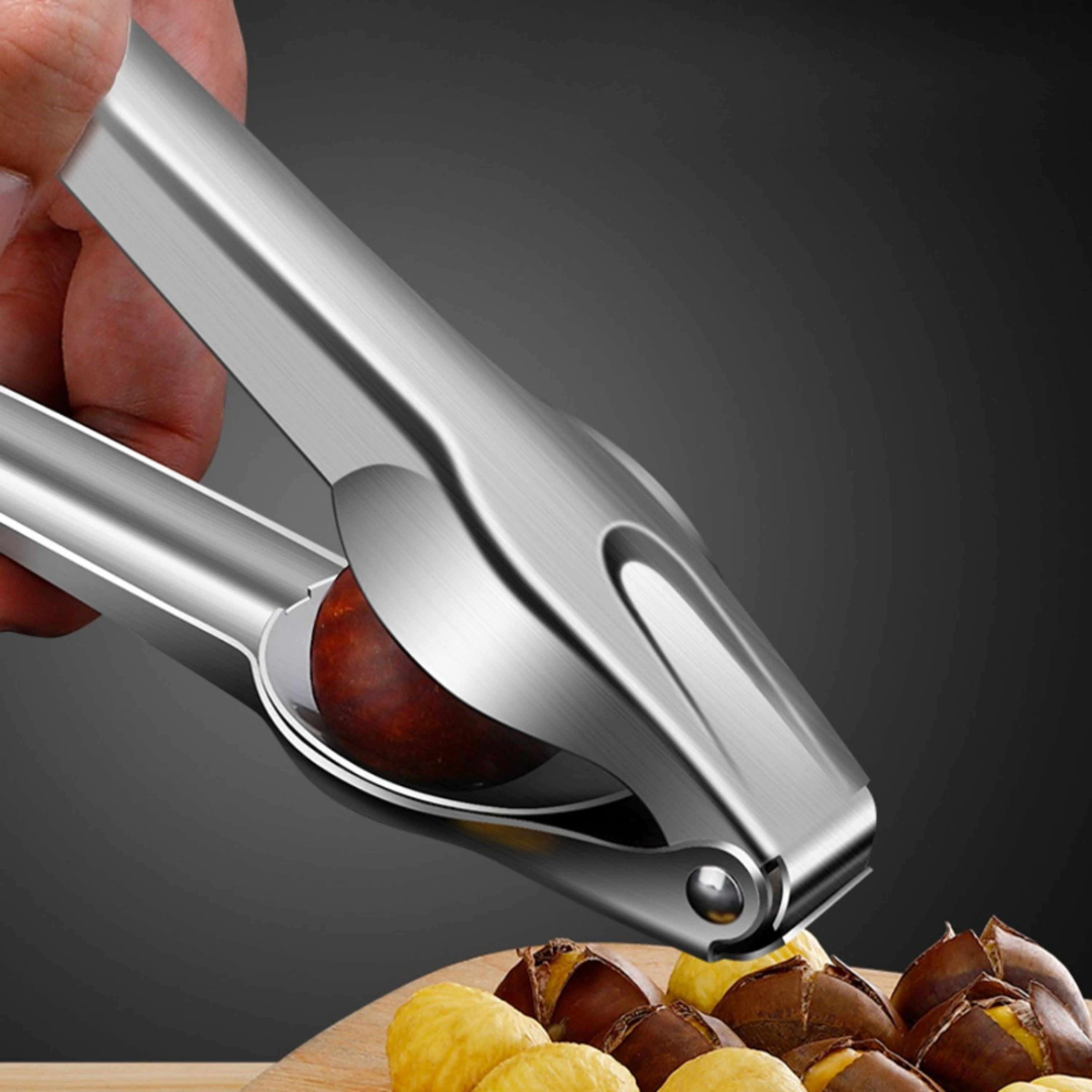 Premium Chestnut & Walnut Cracker Tool Heavy Duty Stainless Steel Nut Shelling Opener – view 5