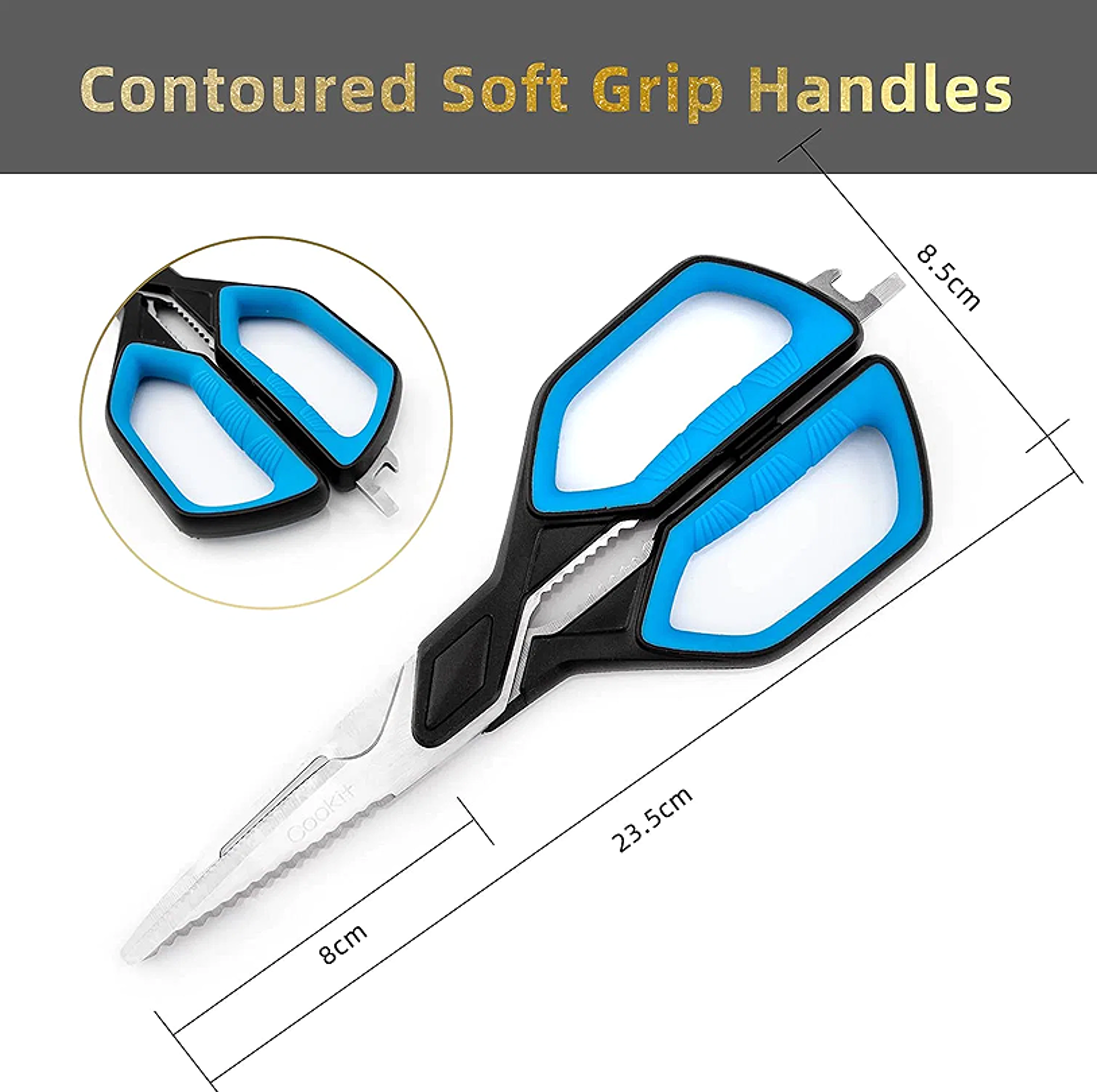 Premium Heavy Duty Stainless Steel Chef & Kitchen Shears Multi Function Utility Food Shears – view 1