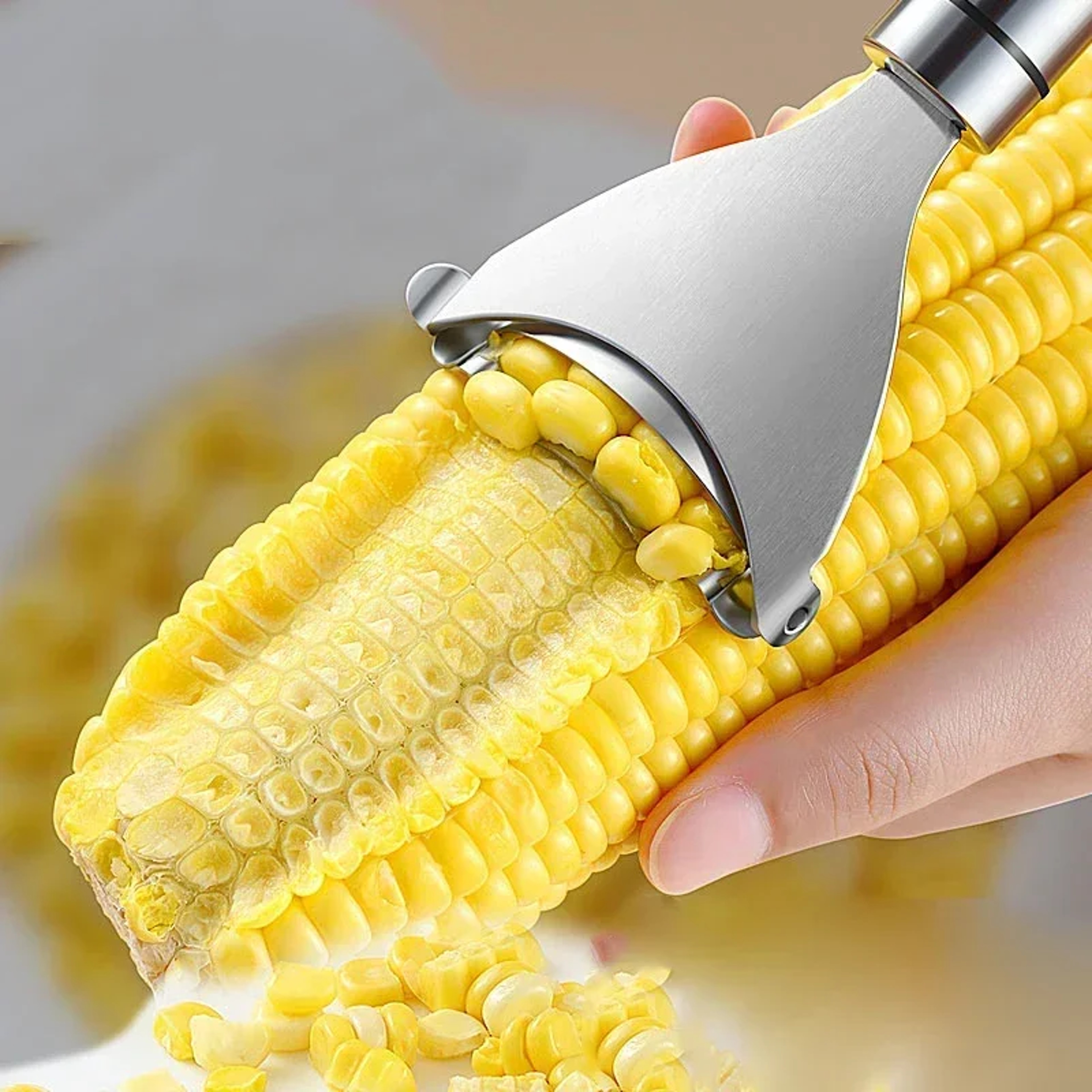 Stainless Steel Corn Peeler  Corn Stripper Corn Cutter Tool Effortless Kernel Remover 1