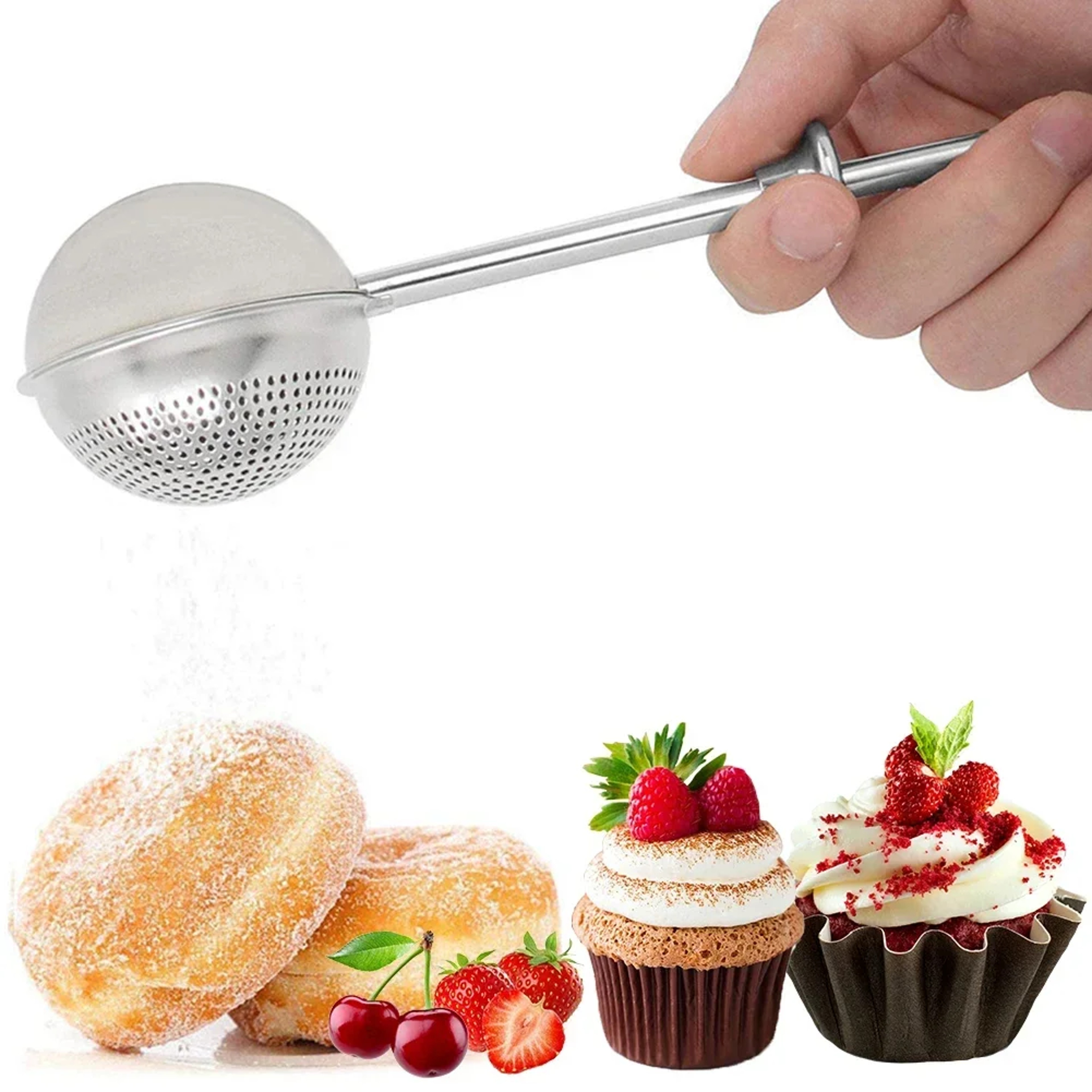 Powdered Sugar Shaker & Flour Sifter | Precision Cake Decorating Tool & Spice Shaker Baking Accessory – view 6