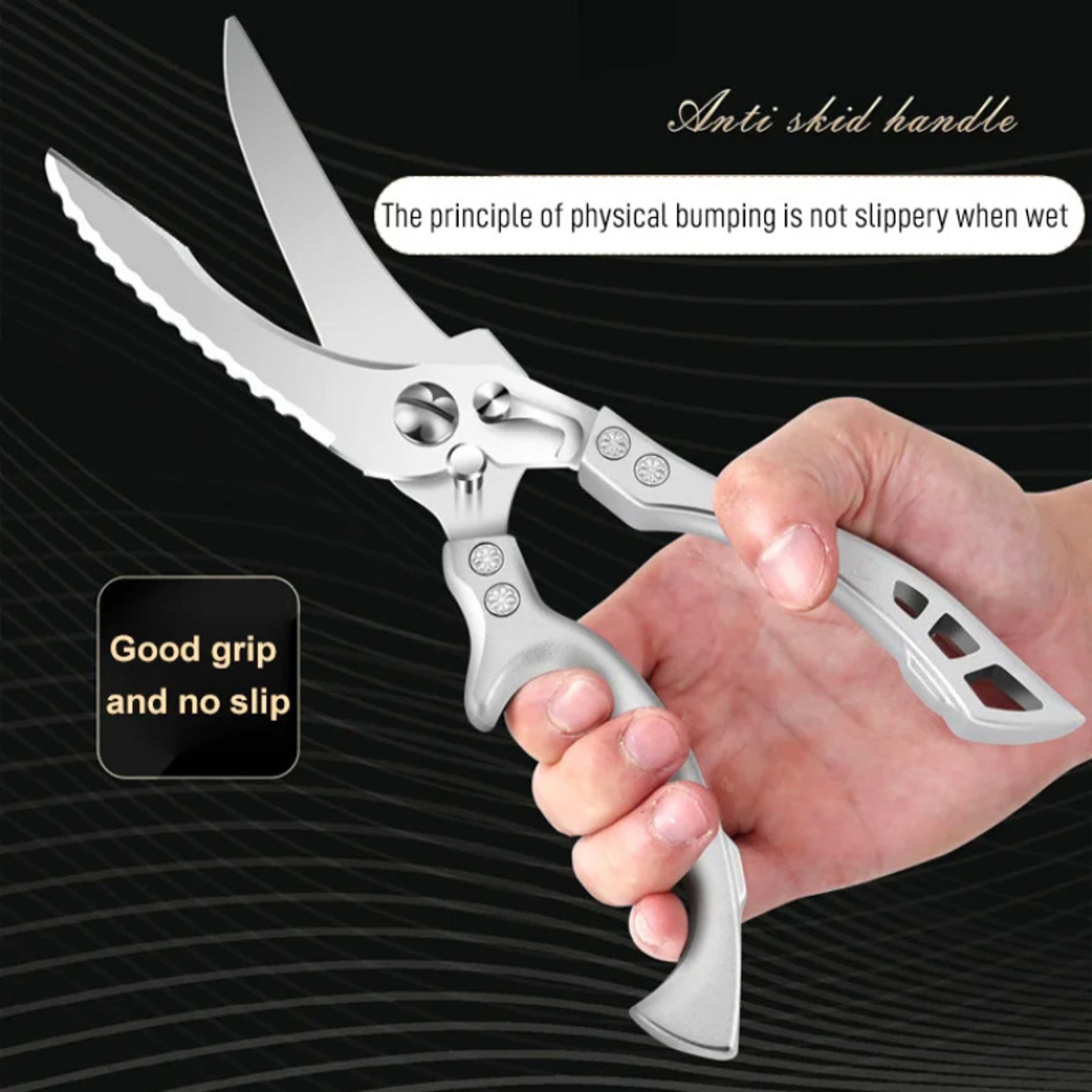 Premium Heavy Duty Bone Cutting Kitchen Scissors  Multifunction Kitchen Shears Stainless Steel Prec 2