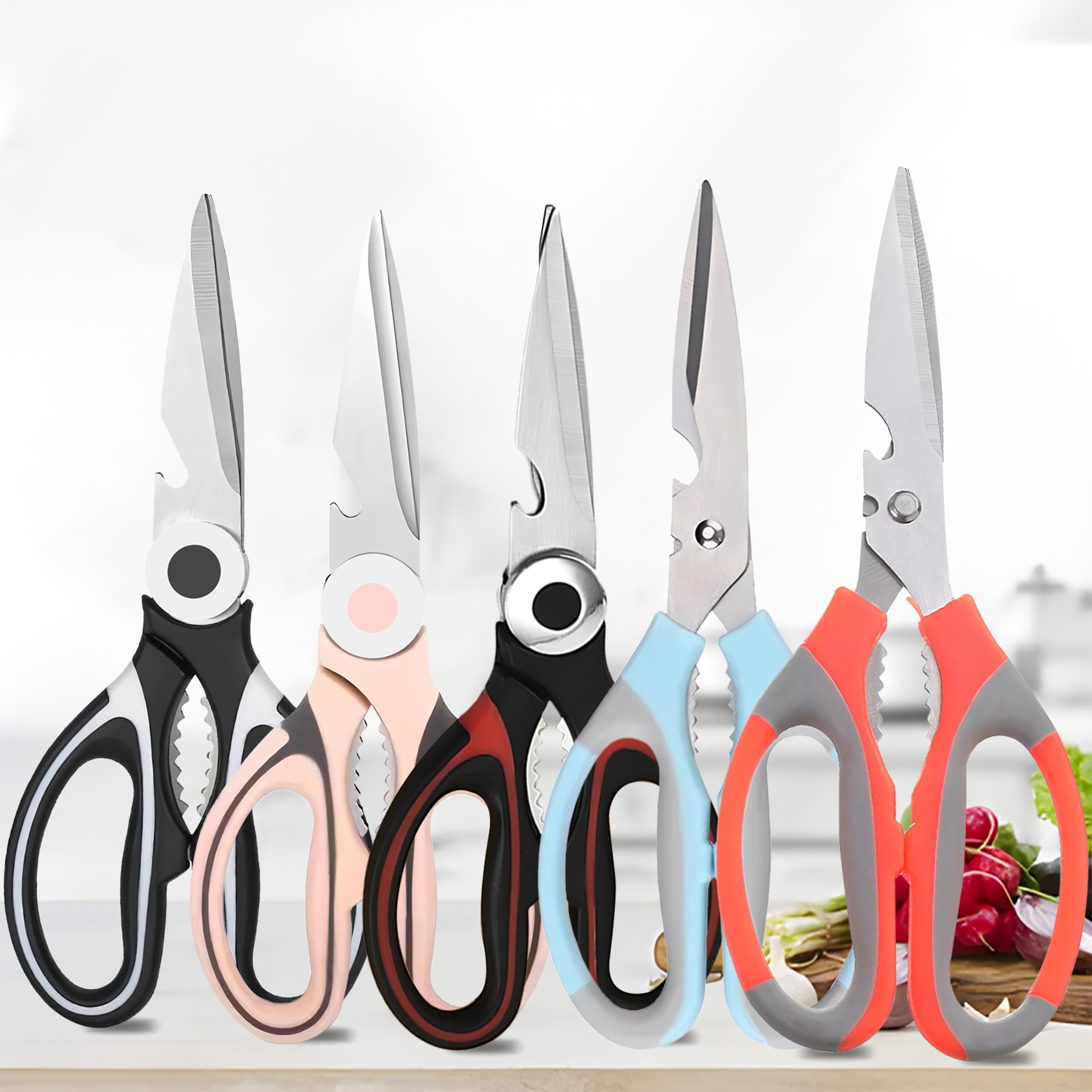 Premium Multi Functional Kitchen Scissors Heavy Duty Chicken Bone  BBQ Shears 0
