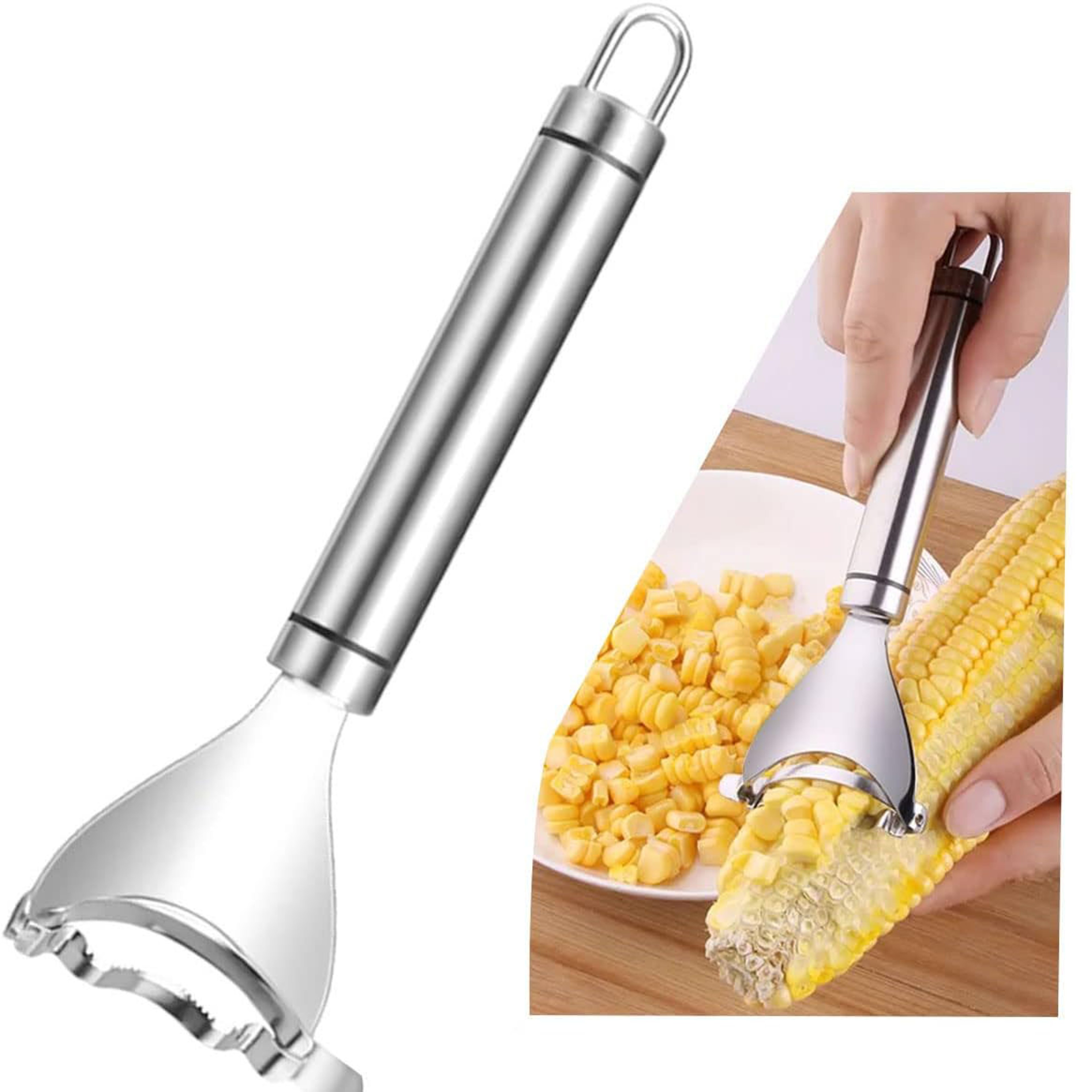 Stainless Steel Corn Peeler  Corn Cob Stripper Tool Ergonomic Corn Kernel Remover For Quick  Clean  5