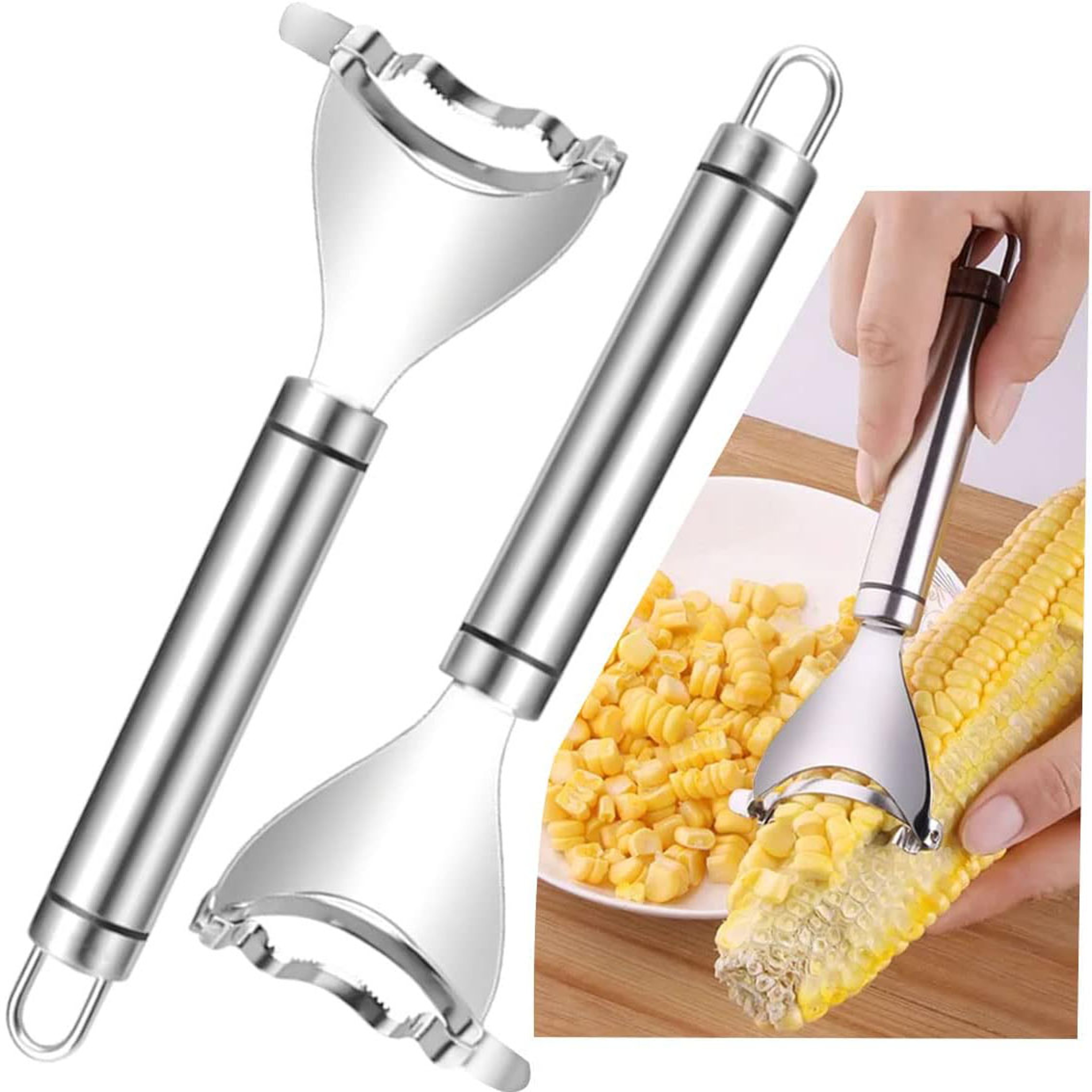 Stainless Steel Corn Peeler  Corn Cob Stripper Tool Ergonomic Corn Kernel Remover For Quick  Clean  6