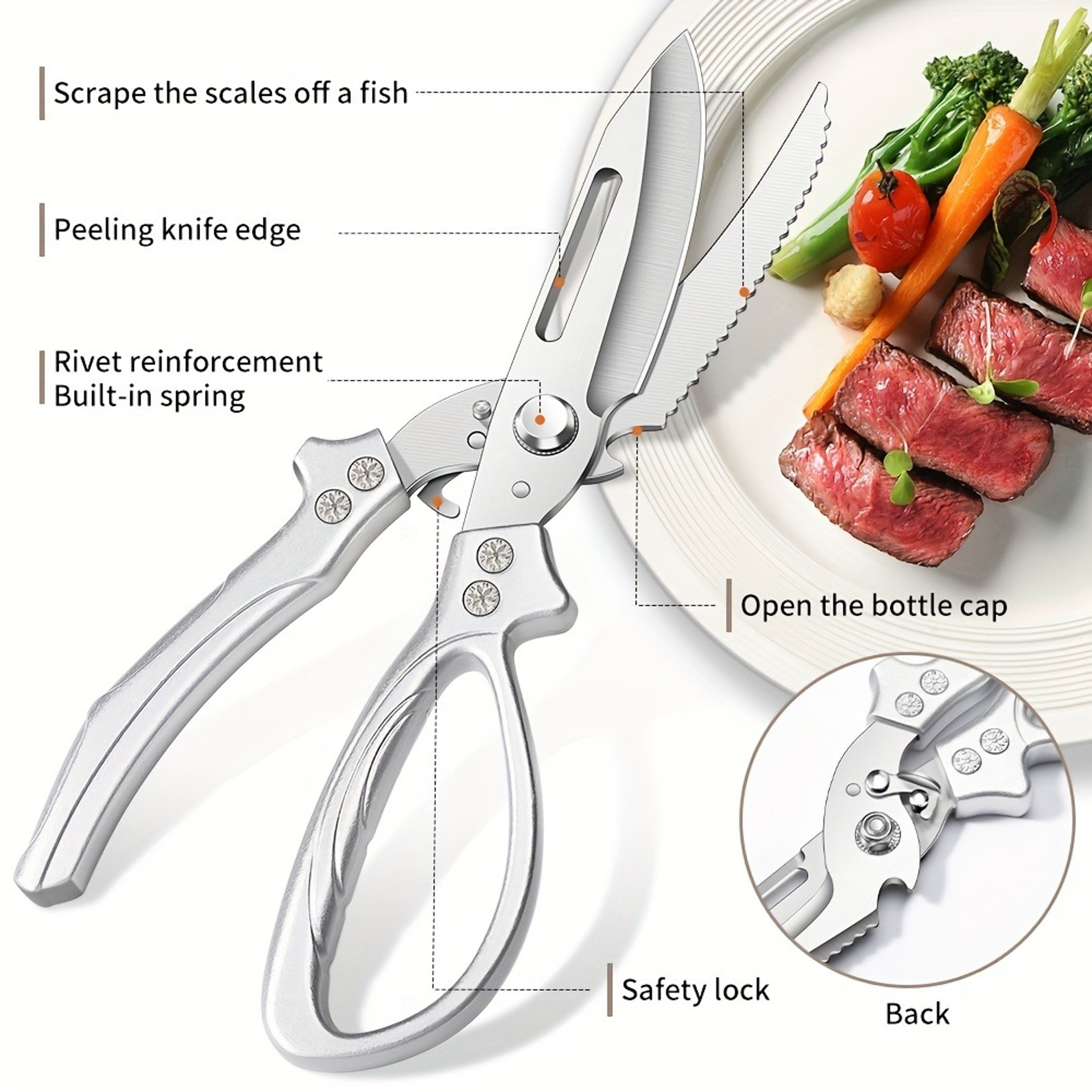 Poultry Shears Stainless Steel Chicken Bone Scissors – view 3