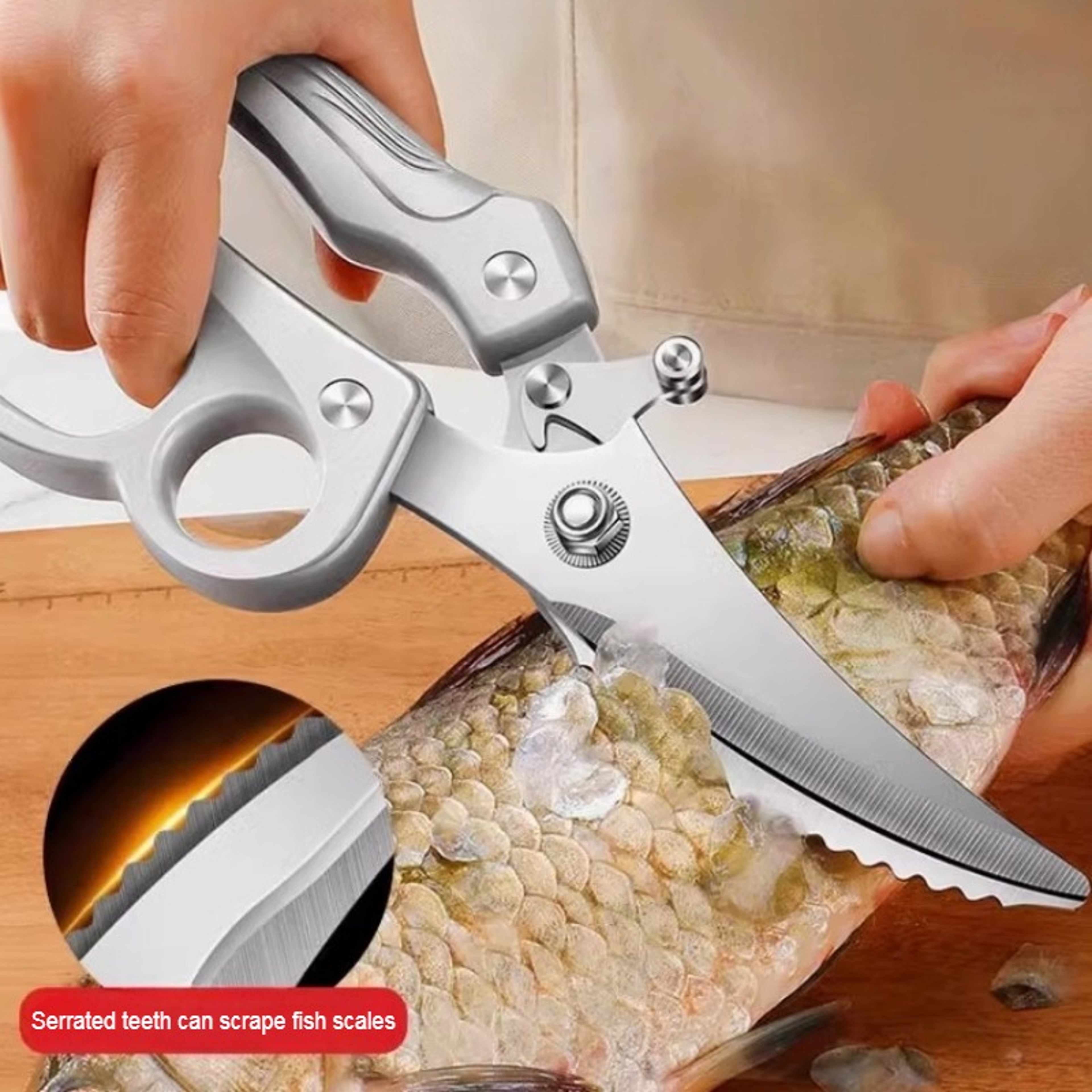 Premium Heavy Duty Stainless Steel Kitchen  Bone Cutting Shears Multifunction Food Scissors 2