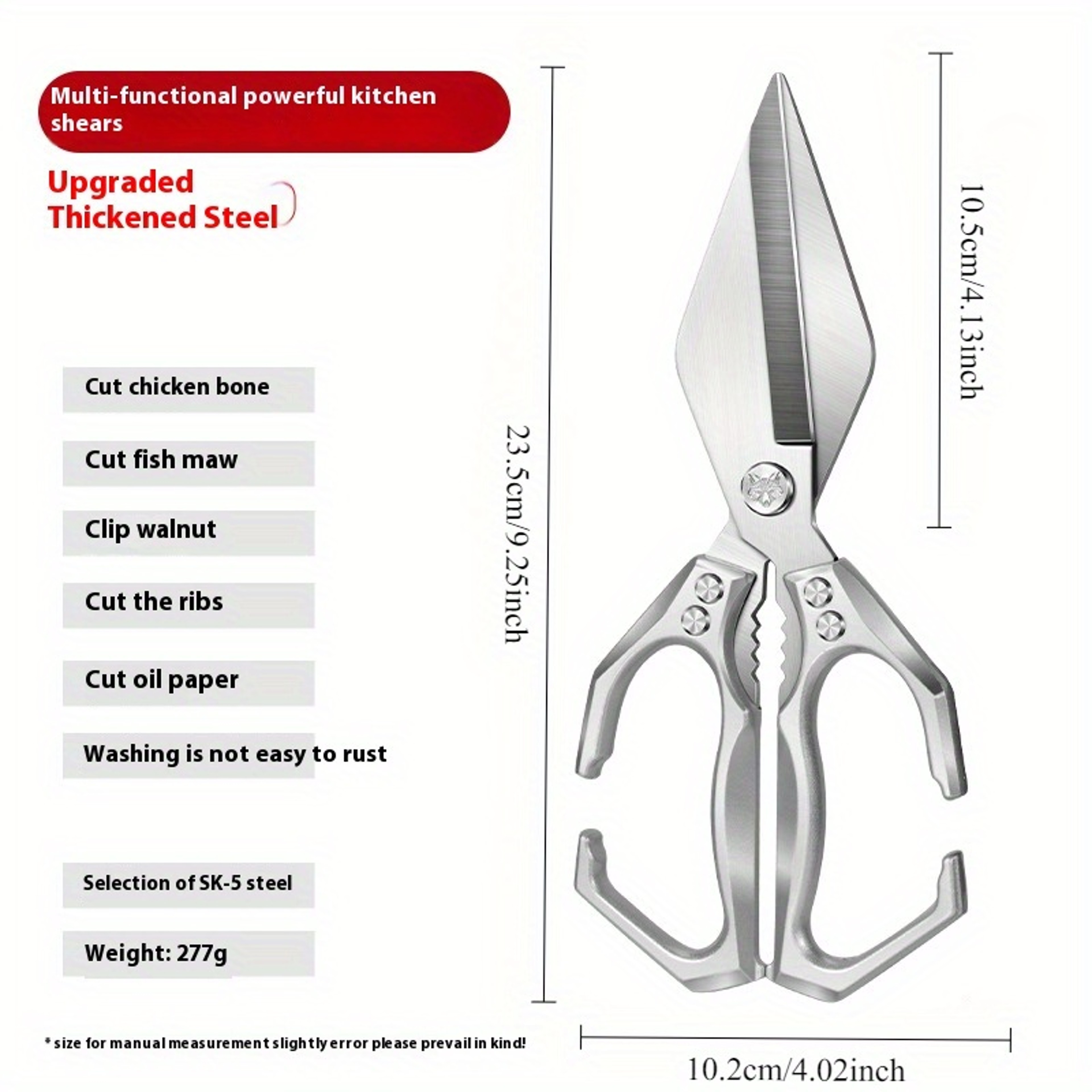 Premium Heavy Duty Kitchen Bone Scissors Sharp Stainless Steel Kitchen Scissors For Easy Poultry  B 0