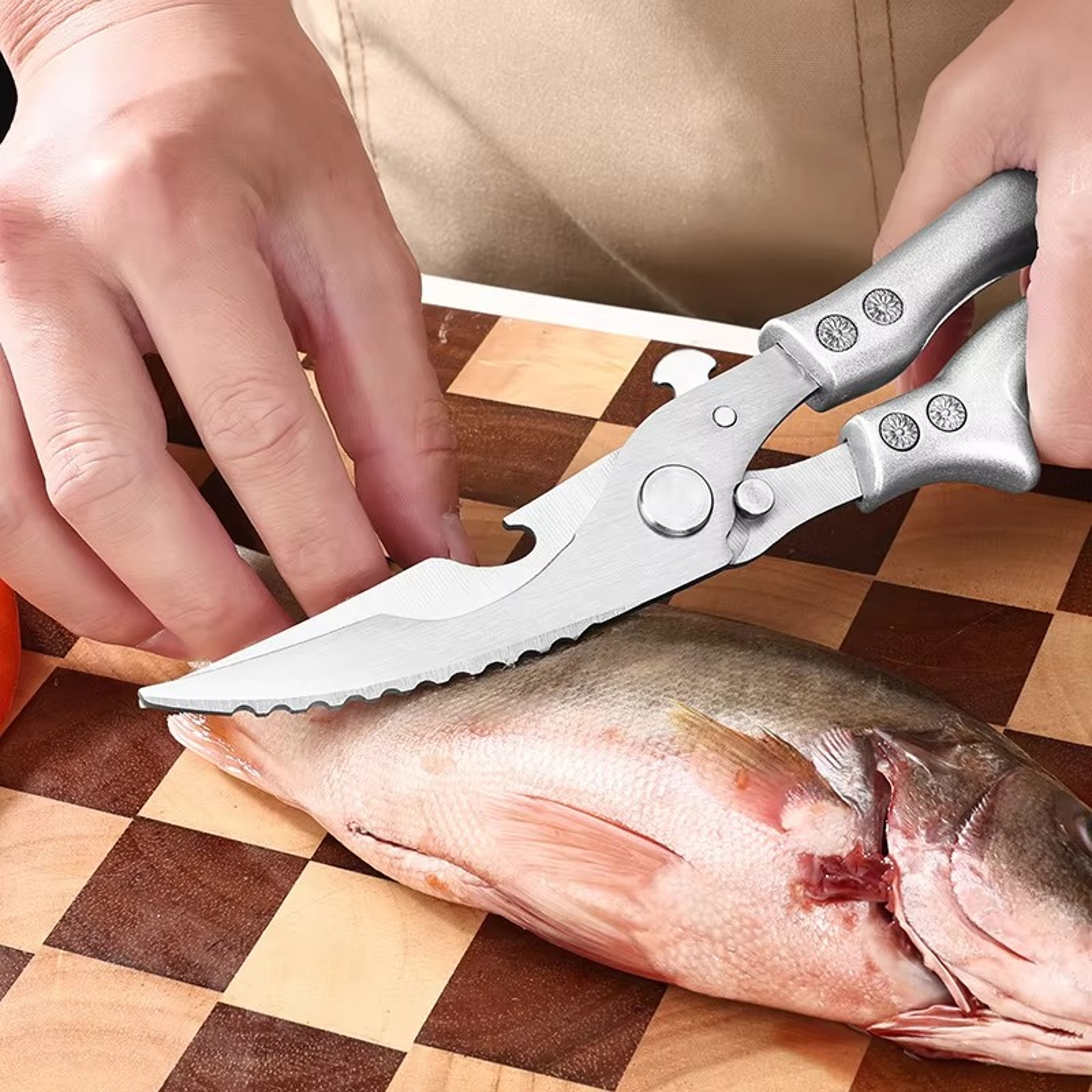 Heavy Duty Poultry Shears Stainless Steel Kitchen Scissors for Chicken, Meat and Fish – view 4